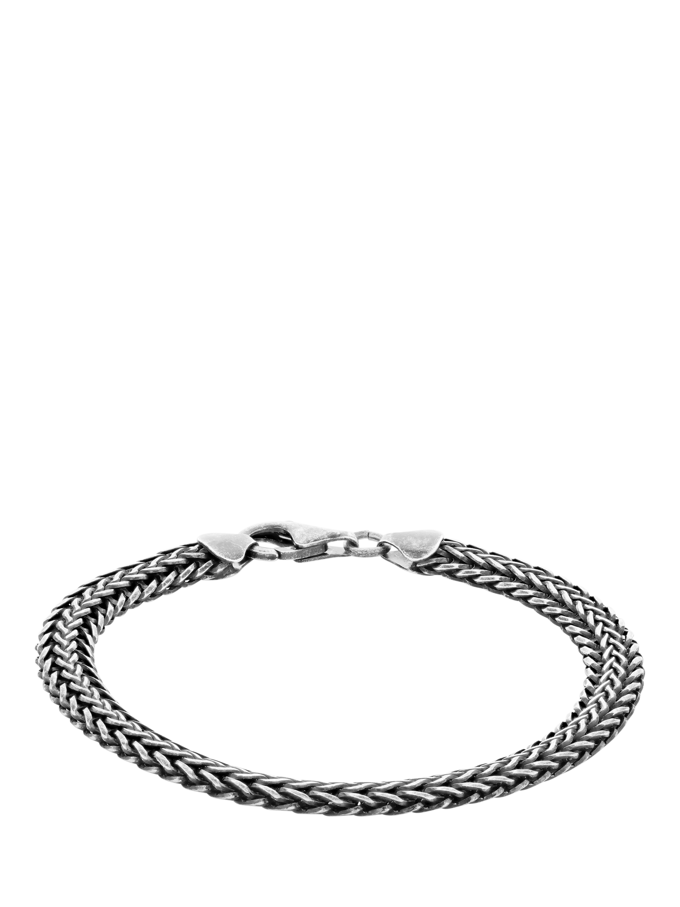Hoxton London oxidised foxtail bracelet silver, imported from the UK