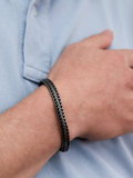 Hoxton London oxidised foxtail bracelet silver, imported from the UK