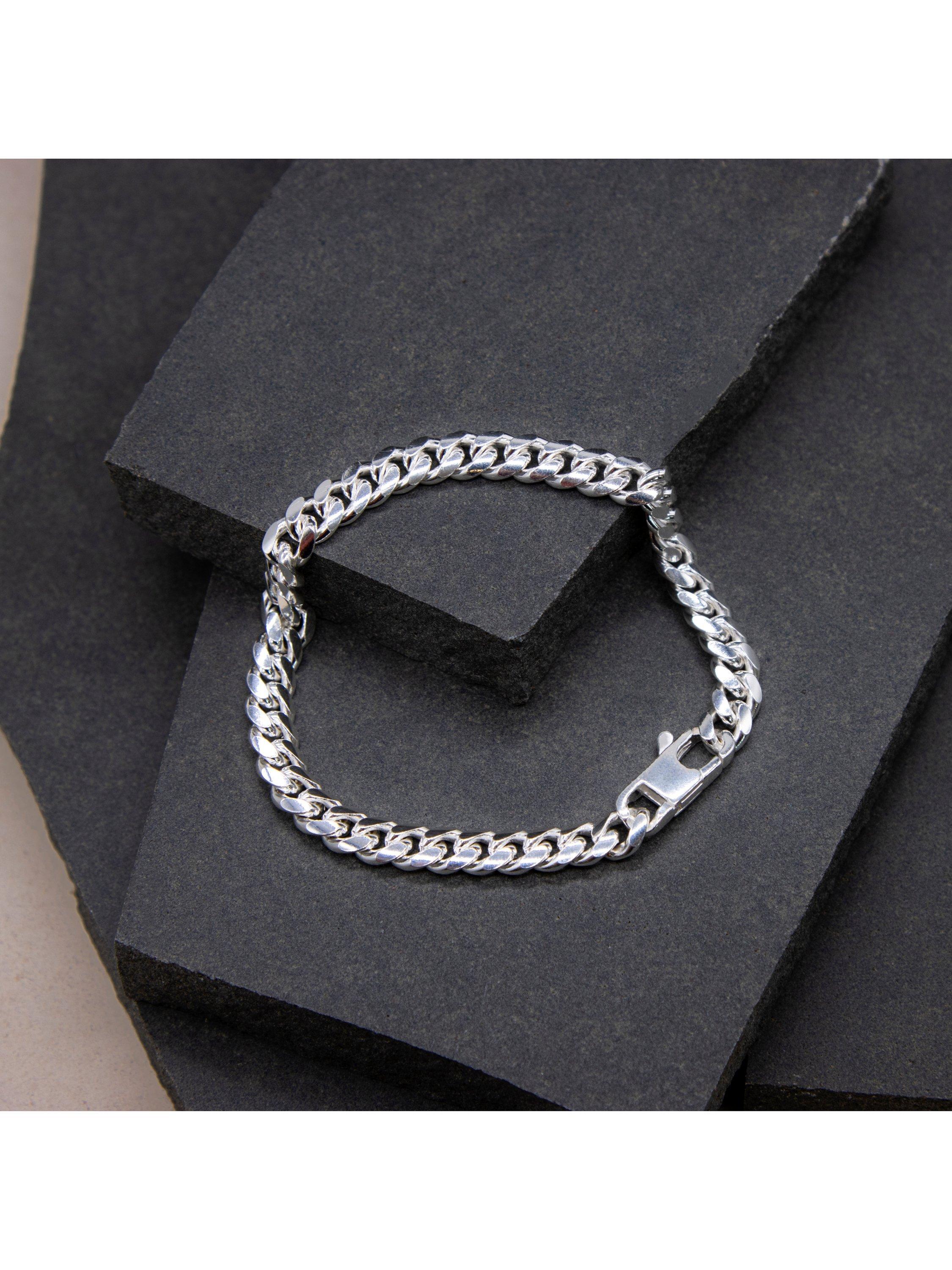 Hoxton London men's rounded Cuban chain bracelet 20cm - British product