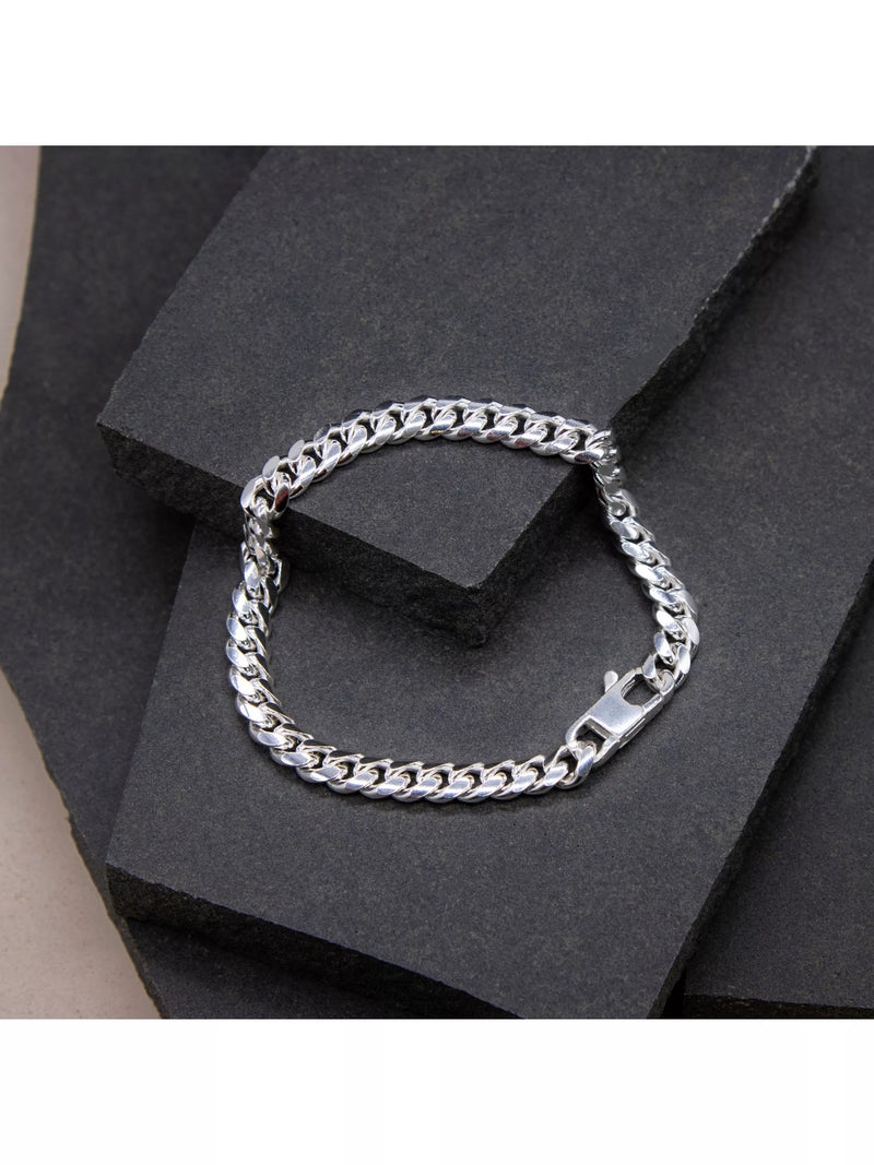 Hoxton London men's rounded Cuban chain bracelet 20cm - British product