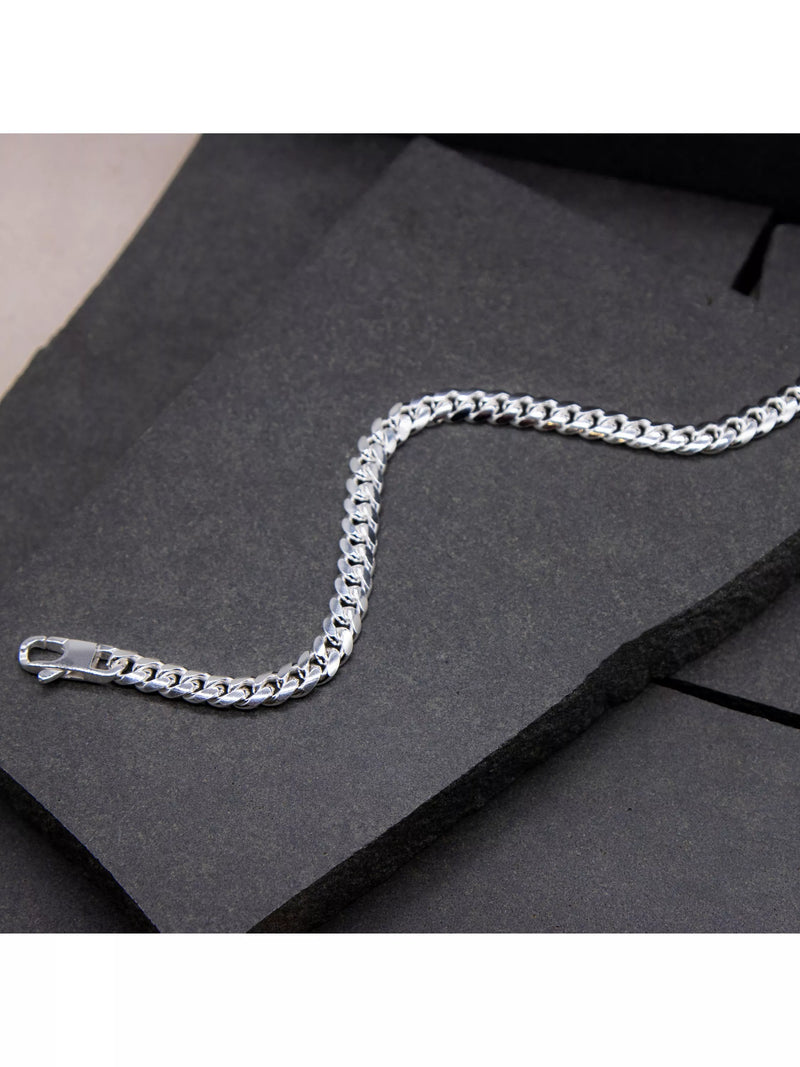 Hoxton London men's rounded Cuban chain bracelet 20cm - British product