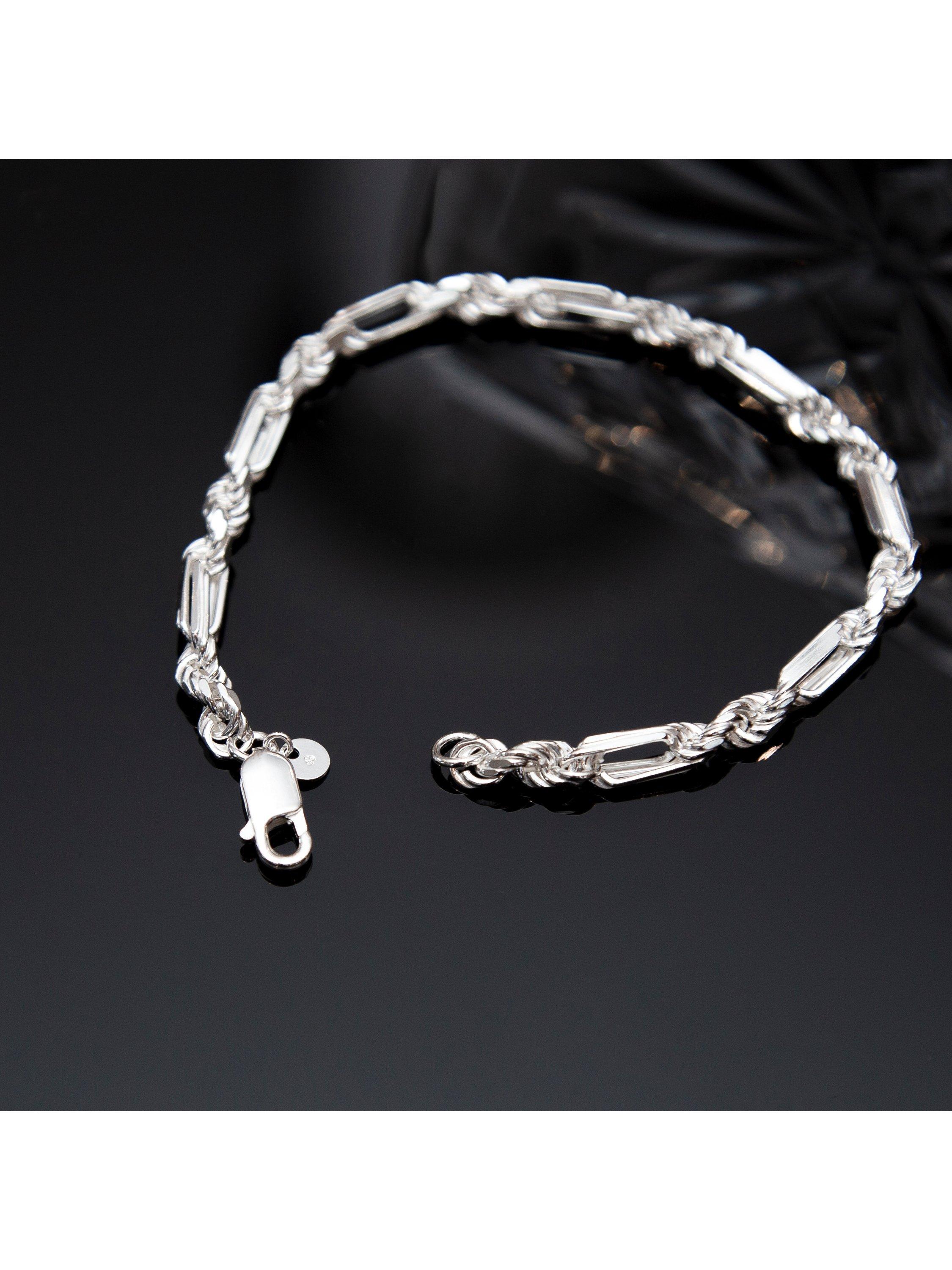 Hoxton London Figaro rope bracelet silver D20cm, imported from the UK