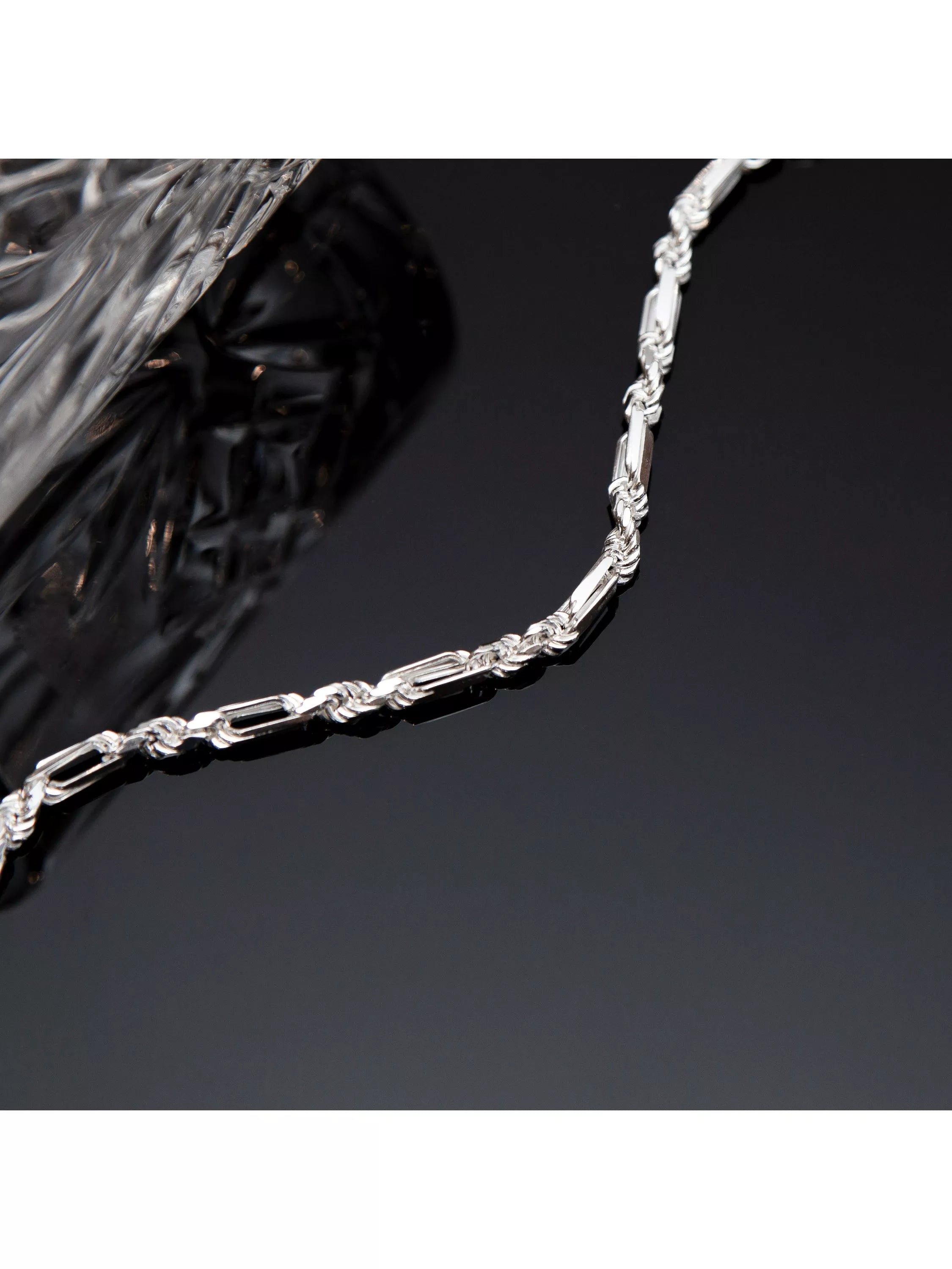 Hoxton London Figaro rope bracelet silver D20cm, imported from the UK
