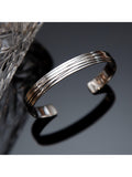 Hoxton London wrap strip cuff bangle silver 65mm, UK version