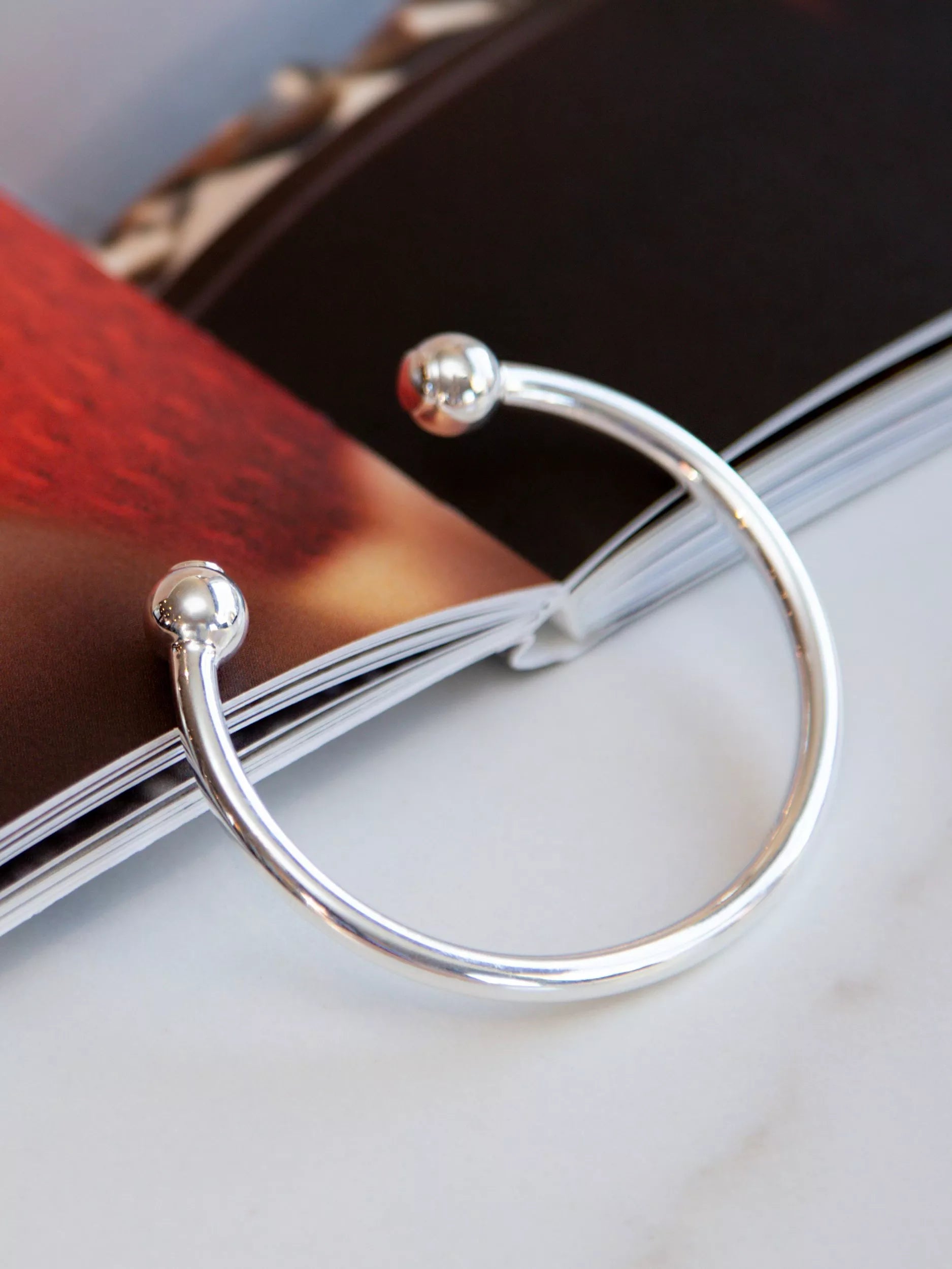 Hoxton London silver torque bangle 67mm - British product