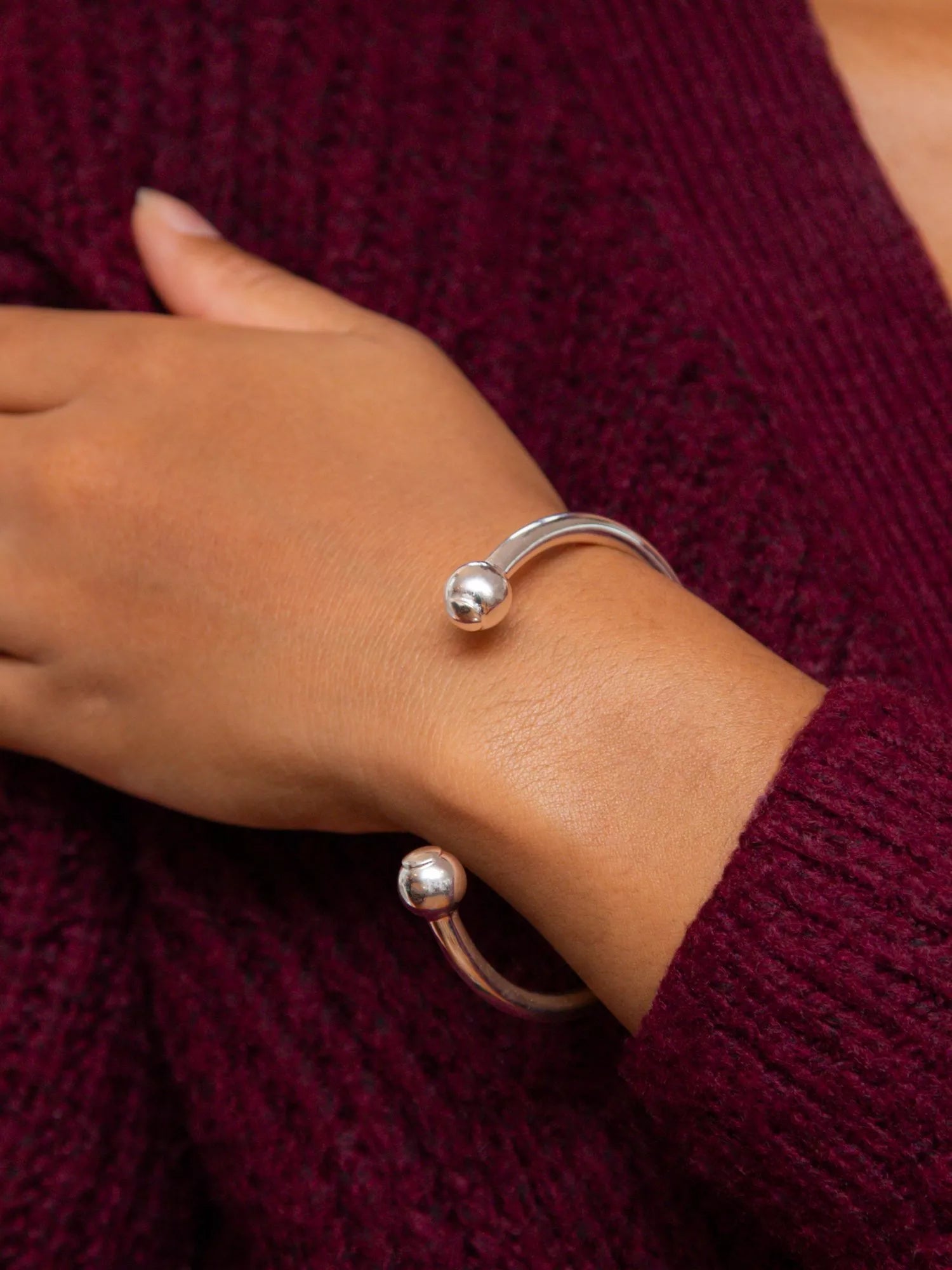 Hoxton London silver torque bangle 67mm - British product