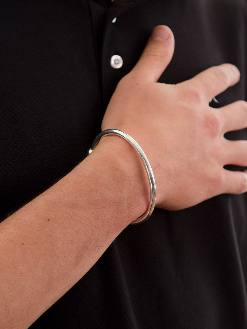 Hoxton London silver torque bangle 67mm - British product