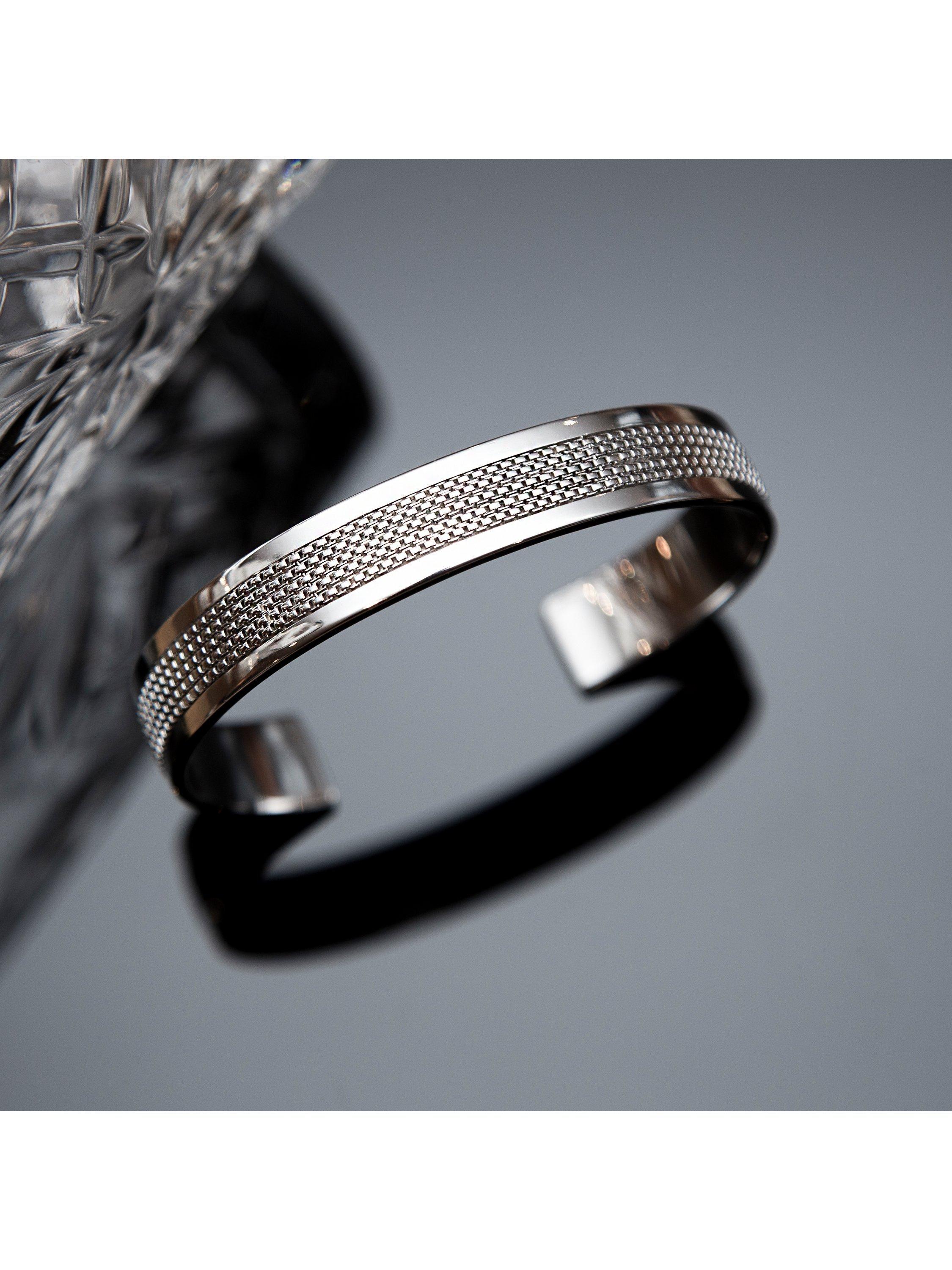 Hoxton London men's mesh cuff bangle D65mm (British brand)