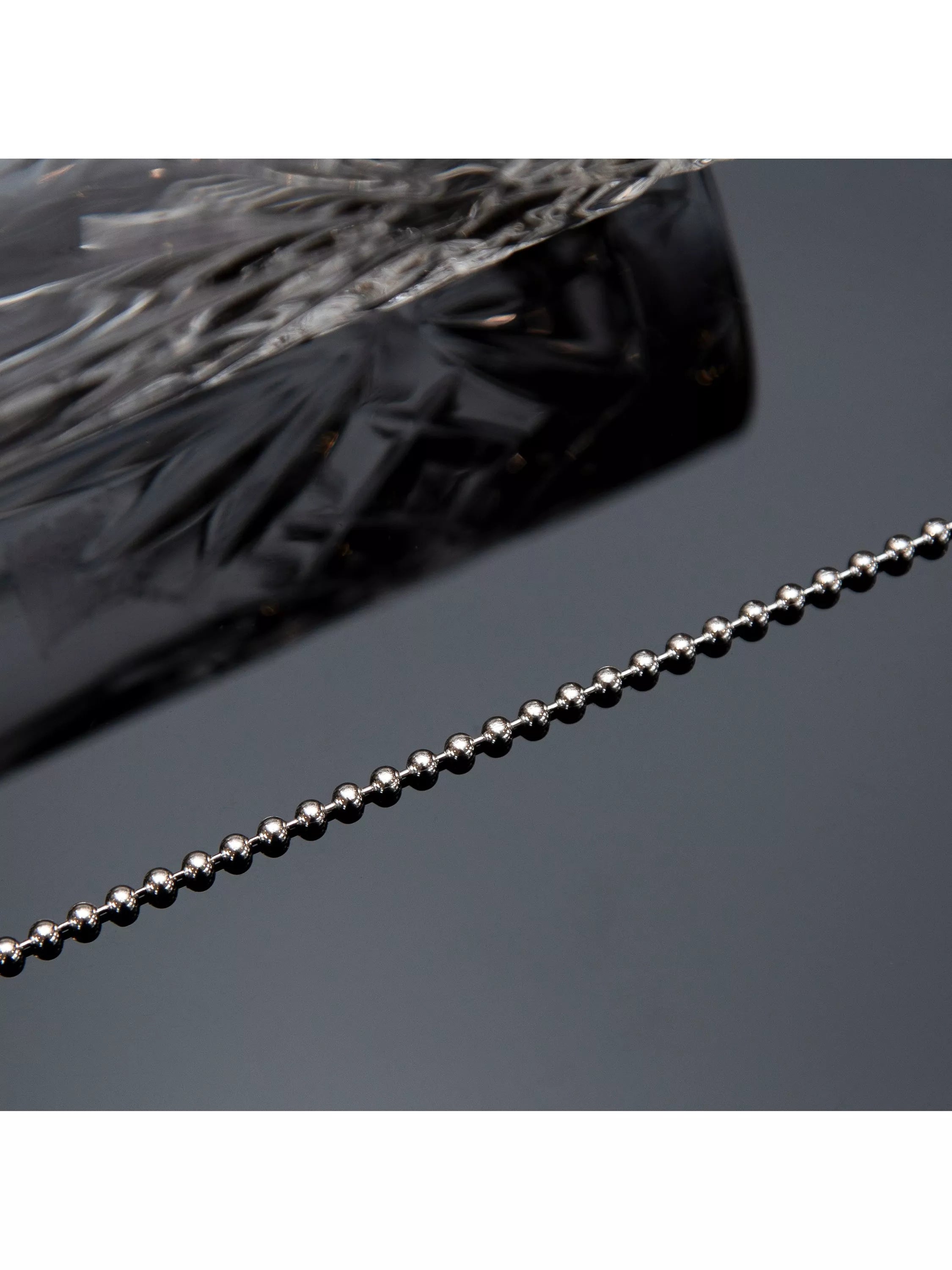 Hoxton London men's silver ball chain necklace, imported from the UK