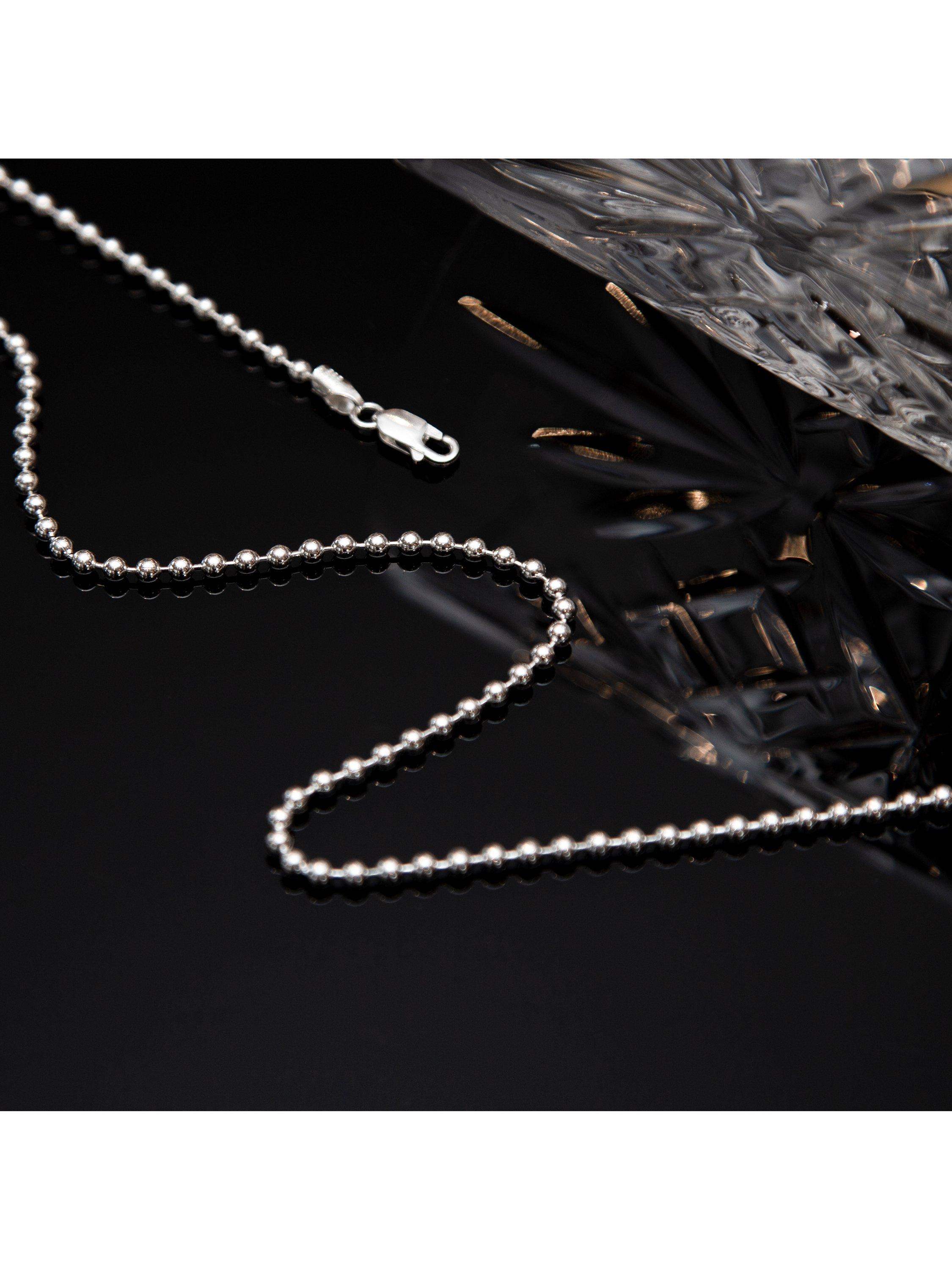 Hoxton London men's silver ball chain necklace, imported from the UK
