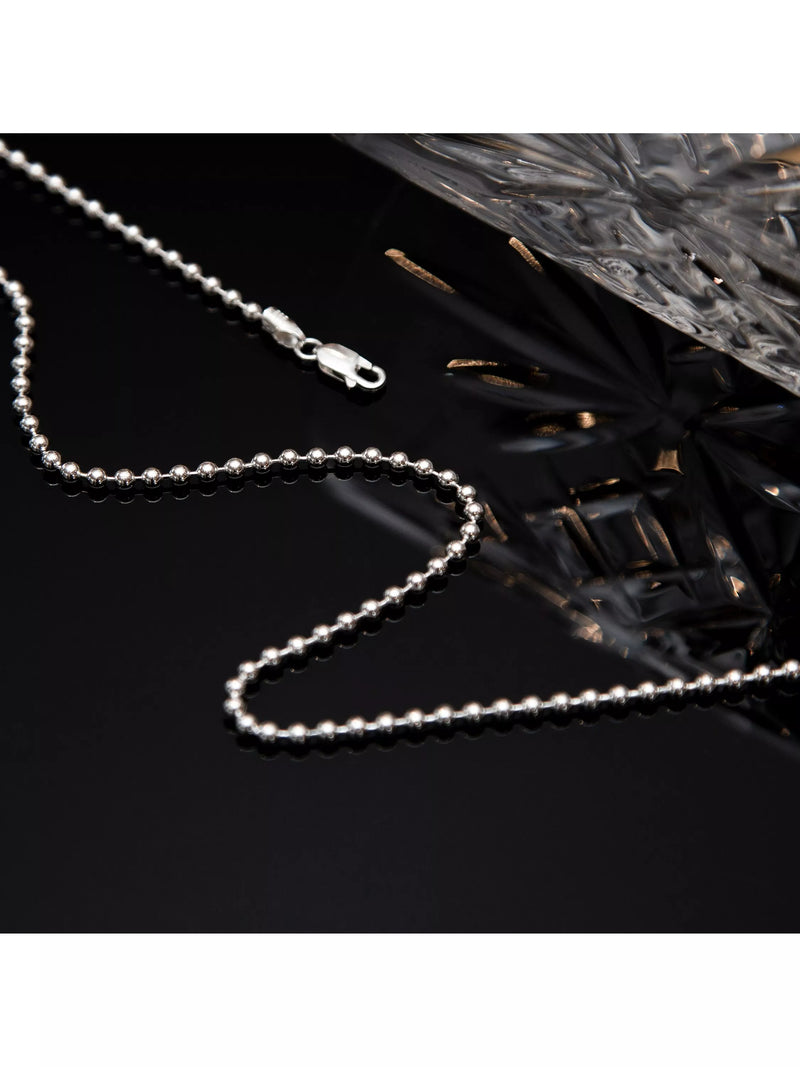 Hoxton London men's silver ball chain necklace, imported from the UK
