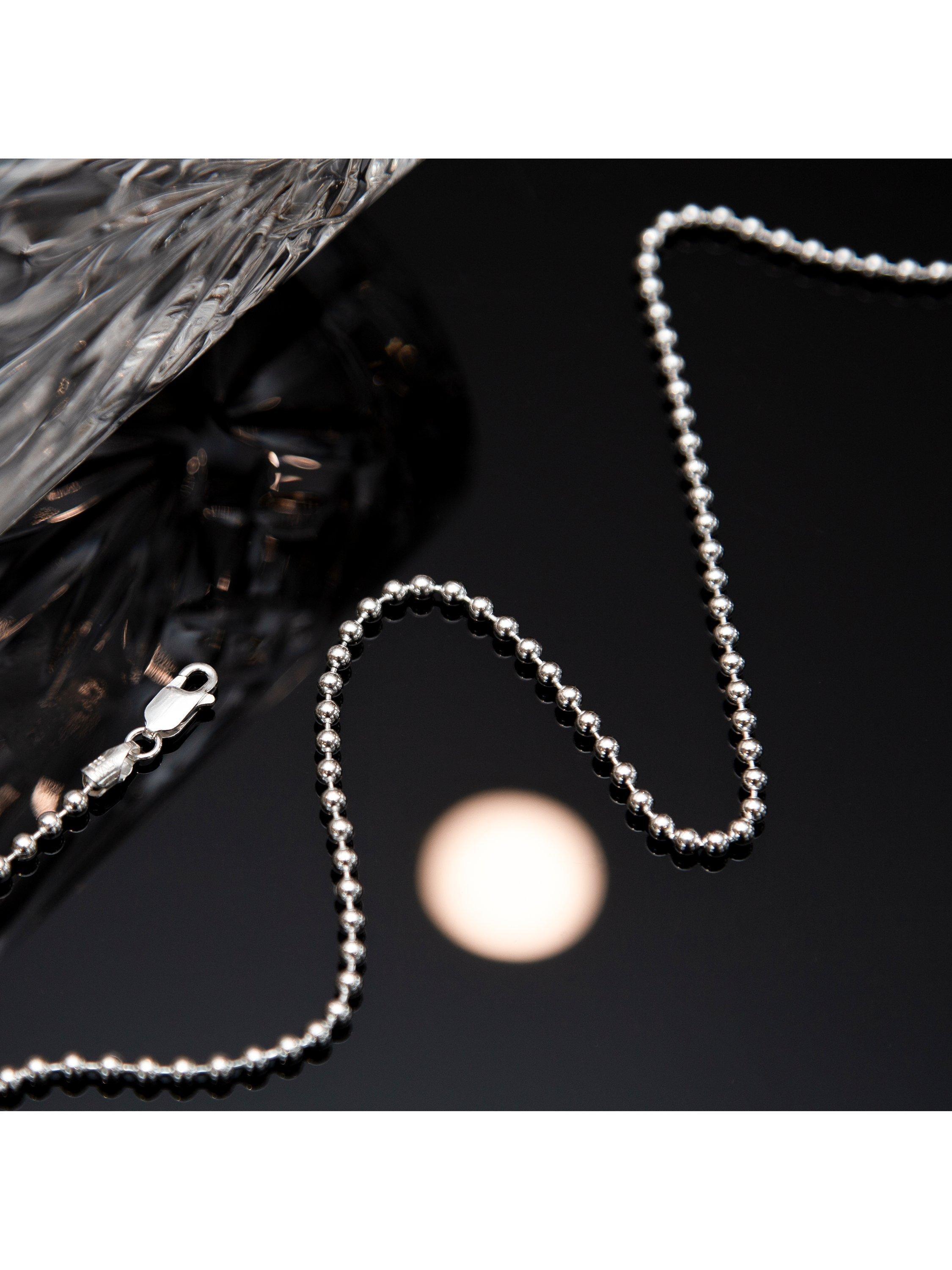 Hoxton London men's silver ball chain necklace, imported from the UK