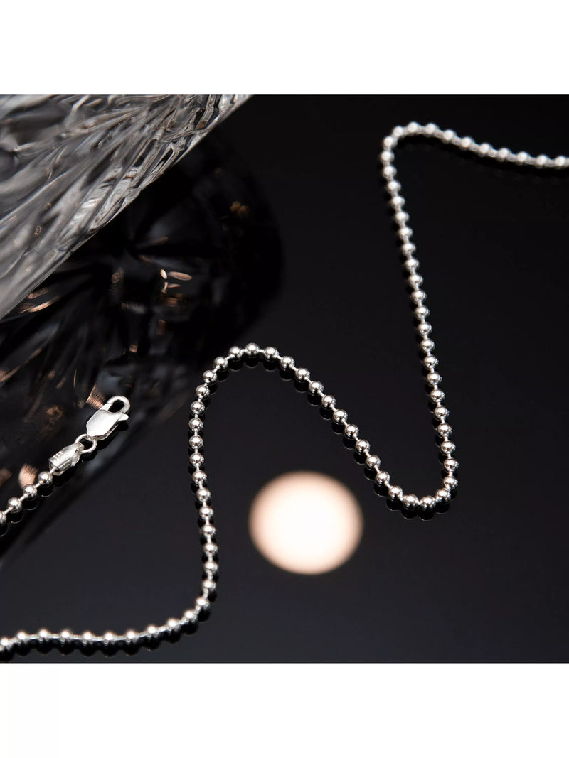 Hoxton London men's silver ball chain necklace, imported from the UK