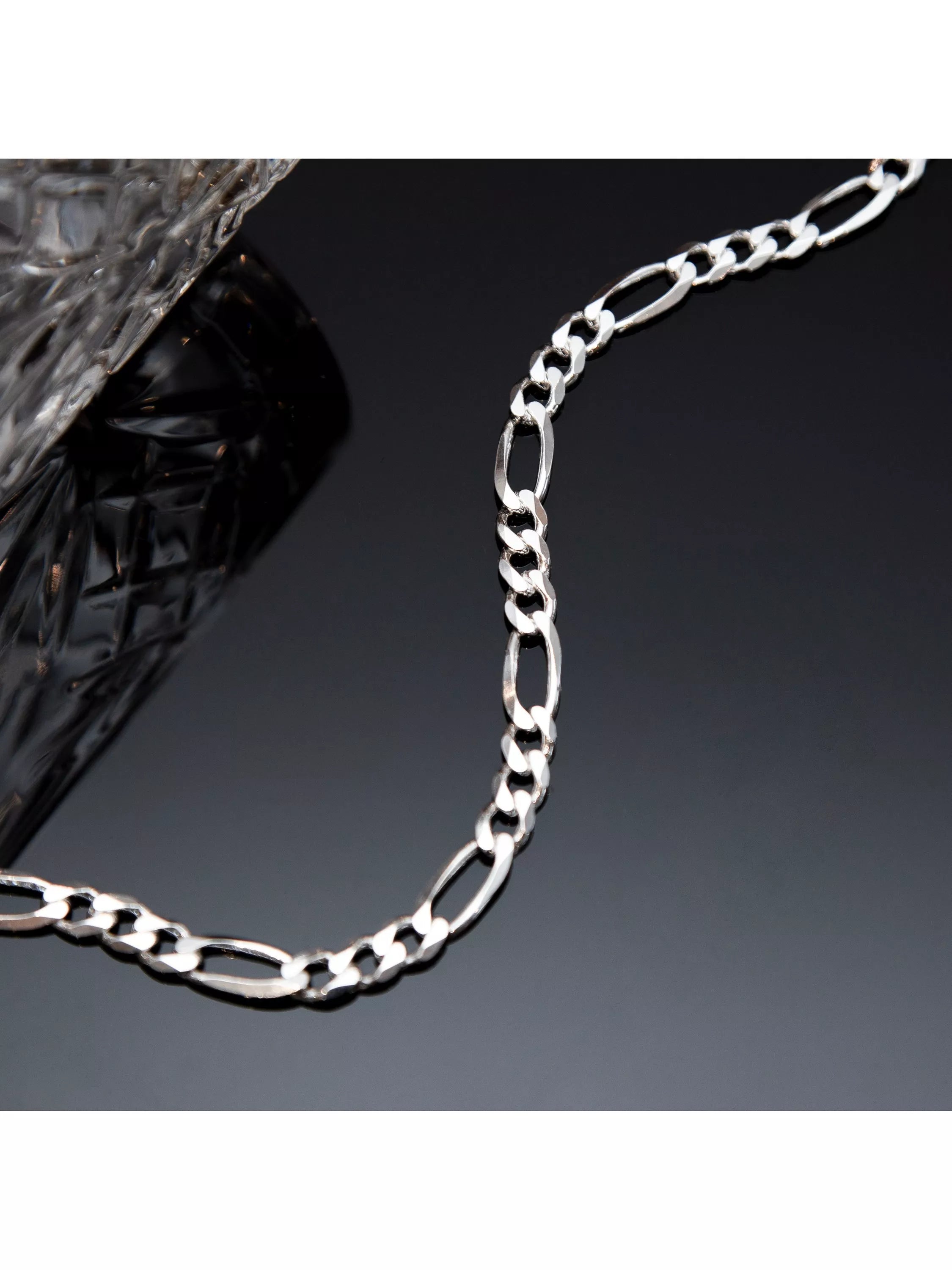 Hoxton London men's figaro chain necklace silver 56cm, UK version