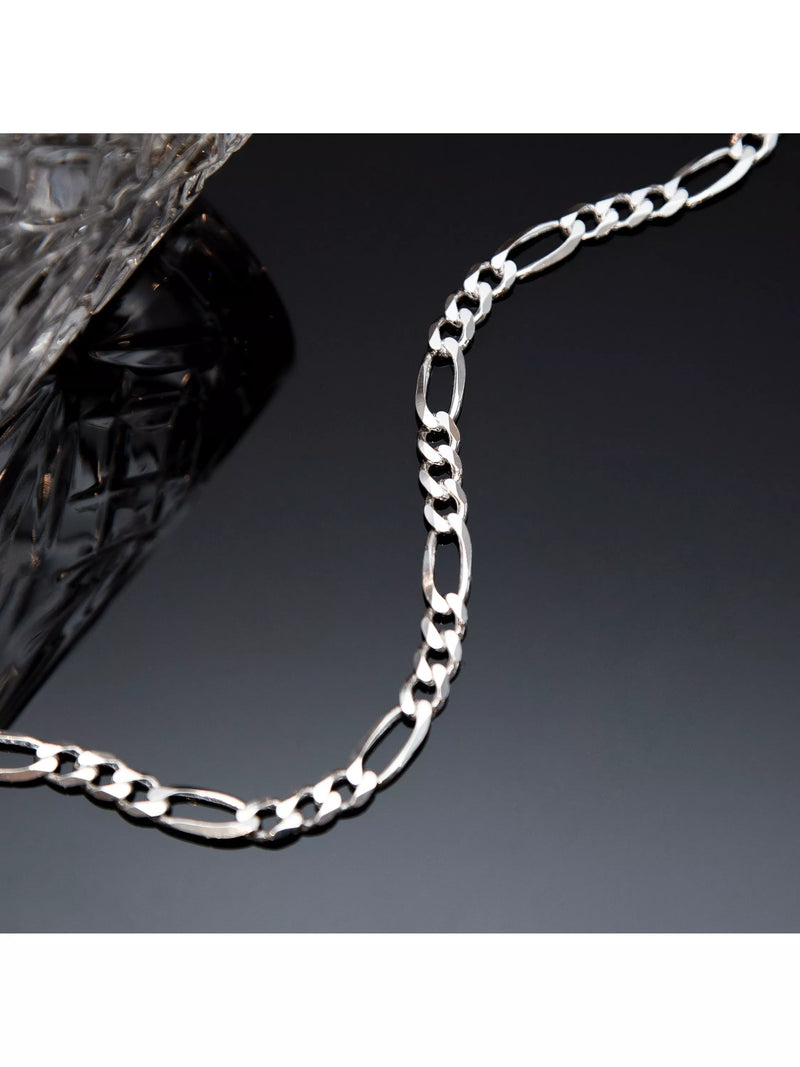 Hoxton London men's figaro chain necklace silver 56cm, UK version