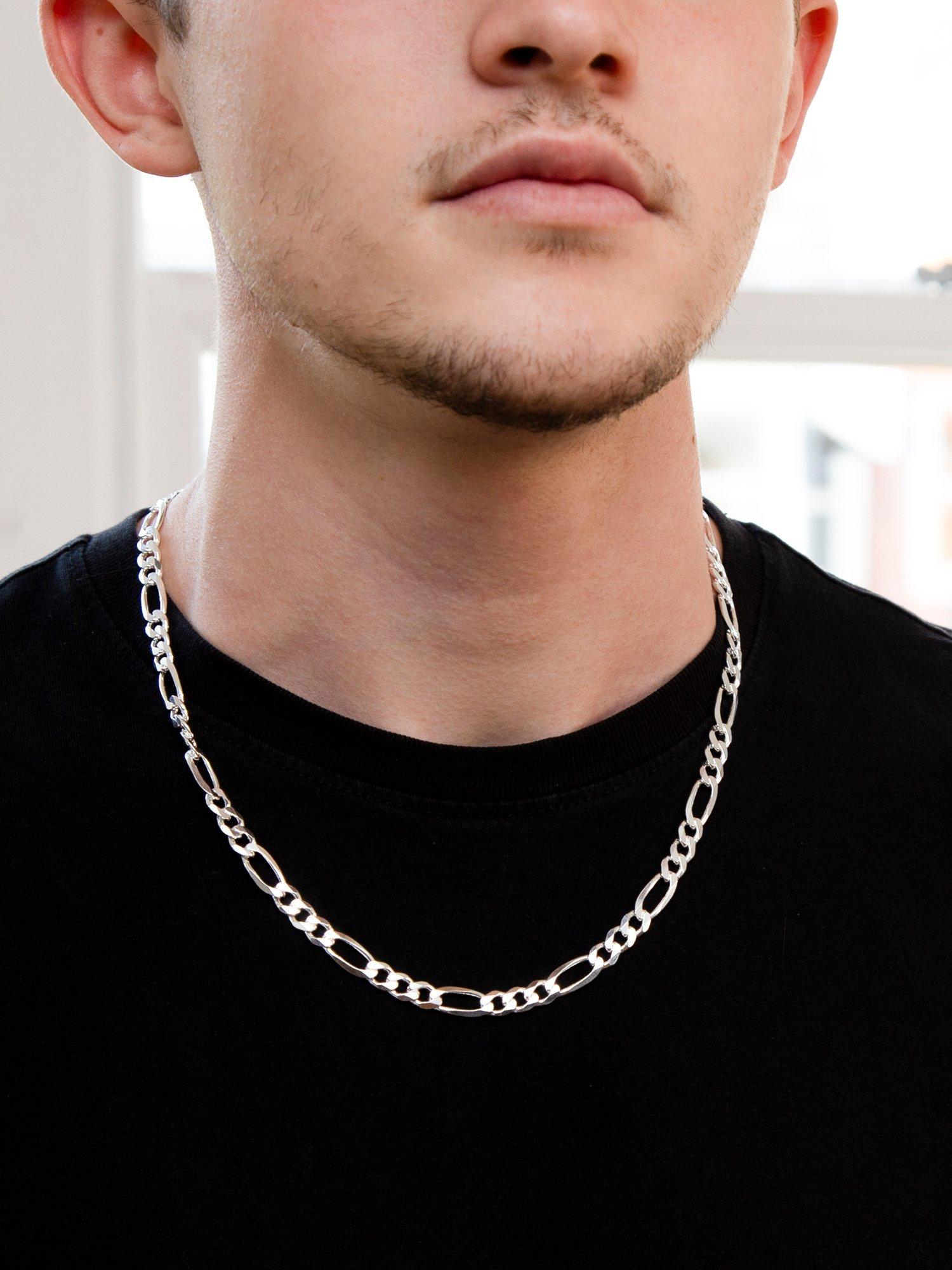 Hoxton London men's figaro chain necklace silver 56cm, UK version