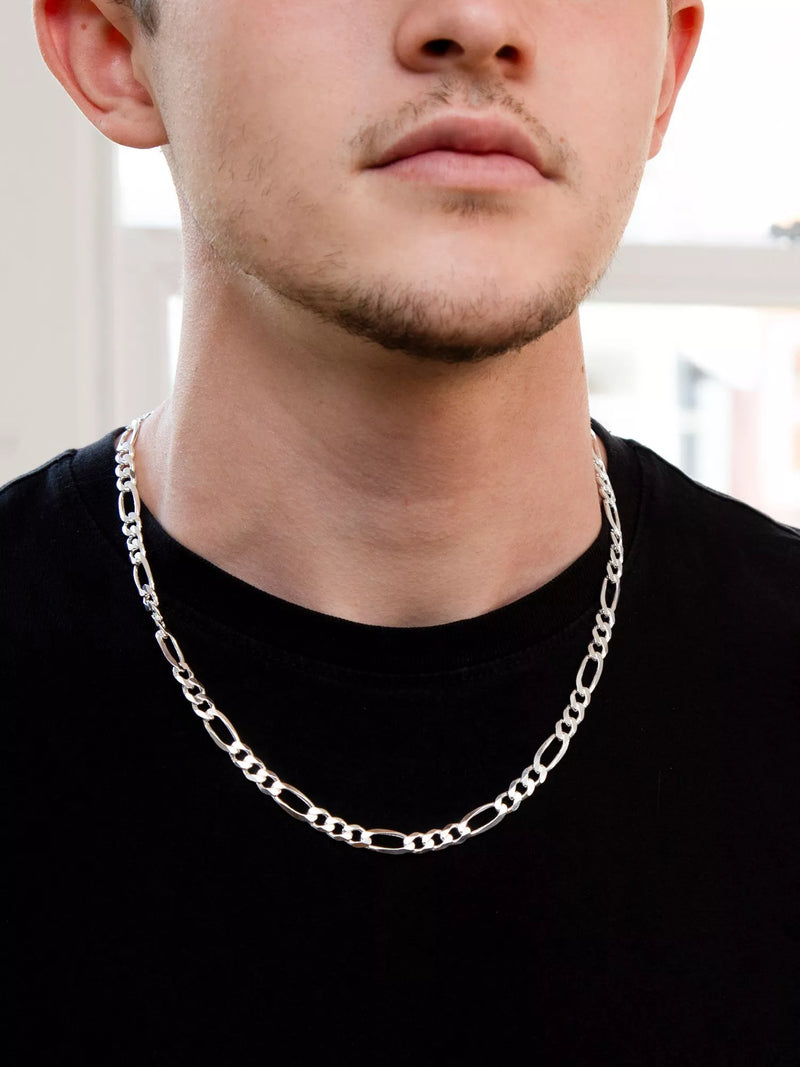 Hoxton London men's figaro chain necklace silver 56cm, UK version