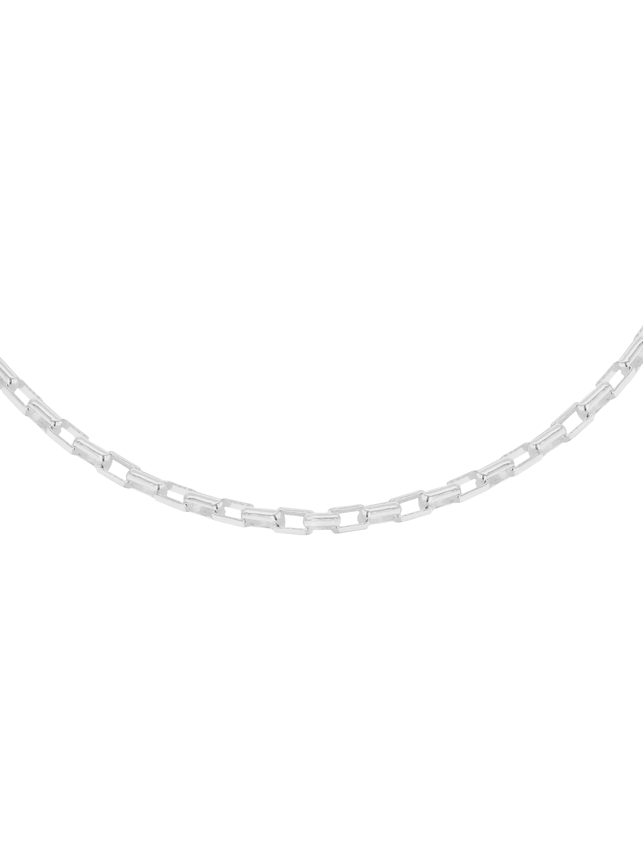 Hoxton London men's rectangle belcher chain silver - British product