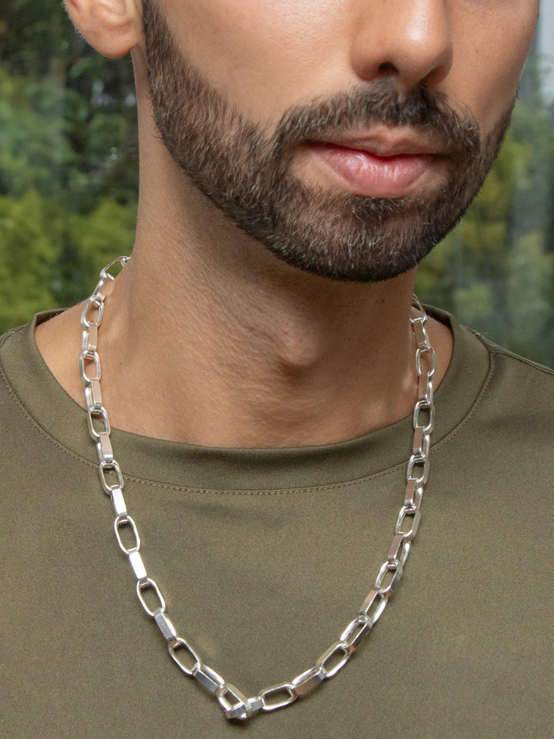 Hoxton London extra large paperclip chain necklace in sterling silver, UK version