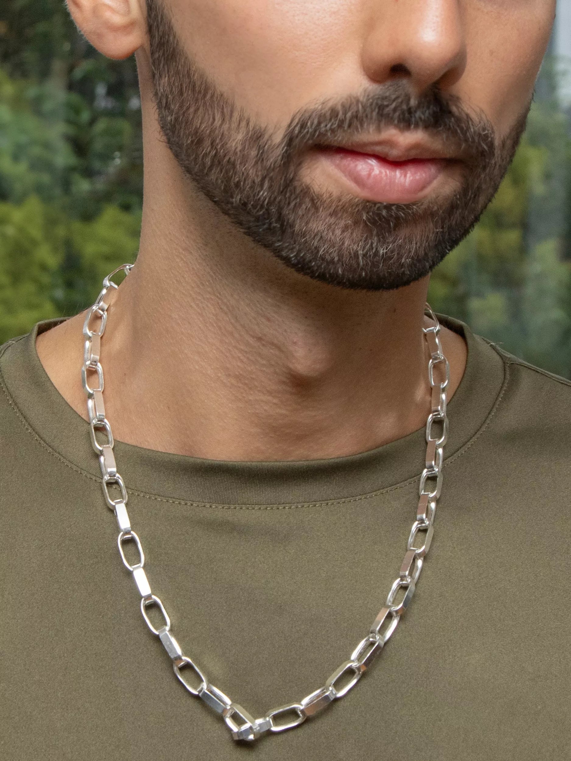 Hoxton London extra large paperclip chain necklace in sterling silver, UK version