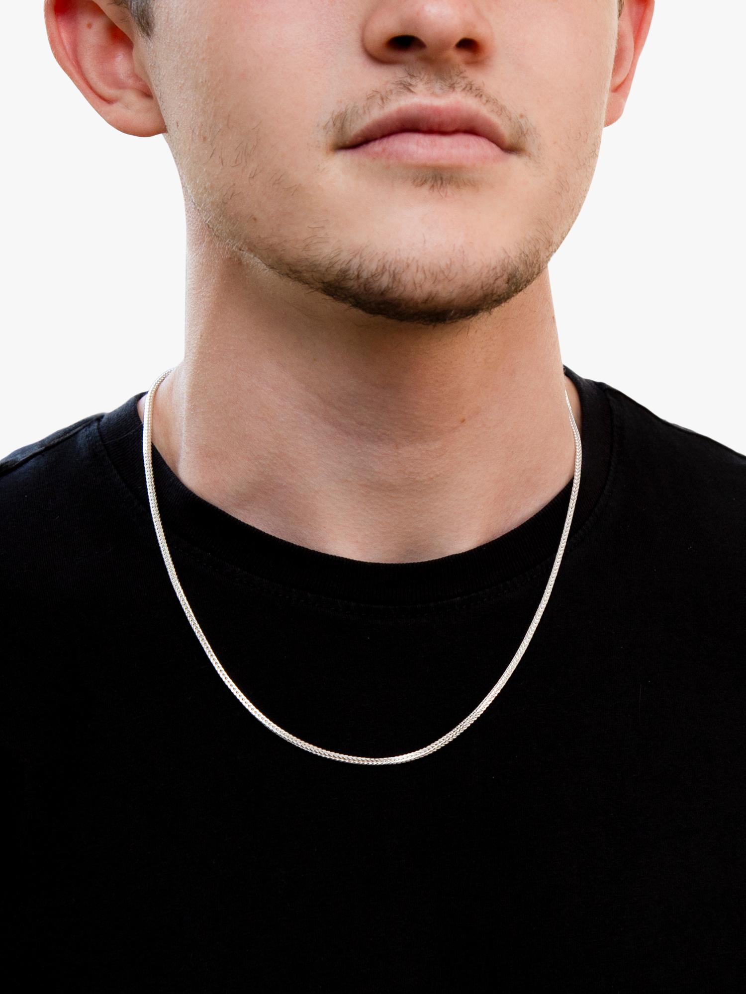 Hoxton London men's square franco chain necklace 56cm - British product