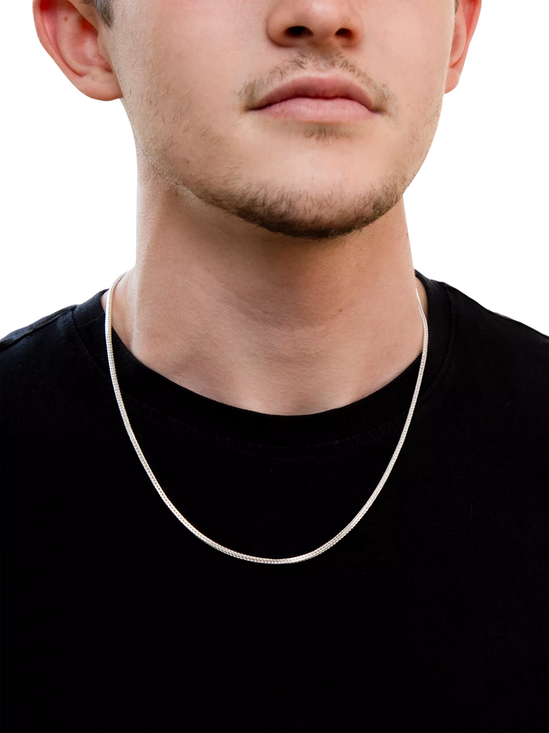 Hoxton London men's square franco chain necklace 56cm - British product