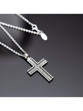 Hoxton London pendant necklace silver twisted cross, imported from the UK