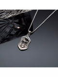 Hoxton London skull pendant necklace silver 56cm chain, imported from the UK
