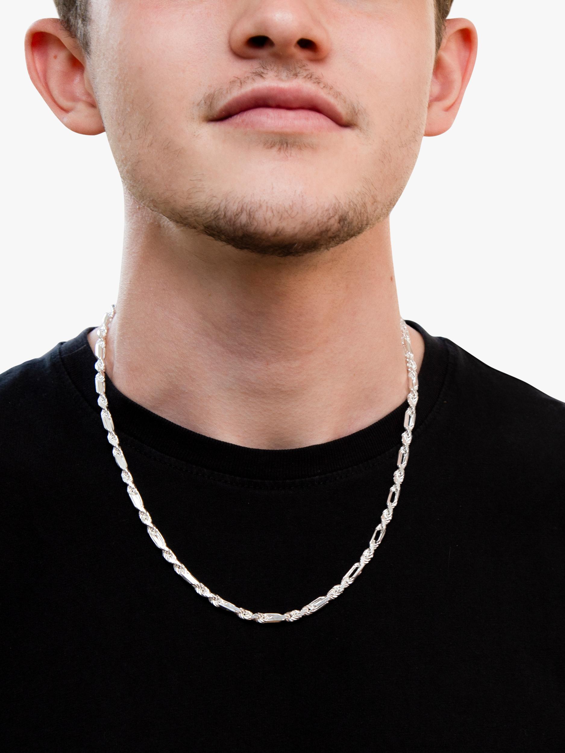 Hoxton London Figaro rope chain necklace silver 56cm, UK version