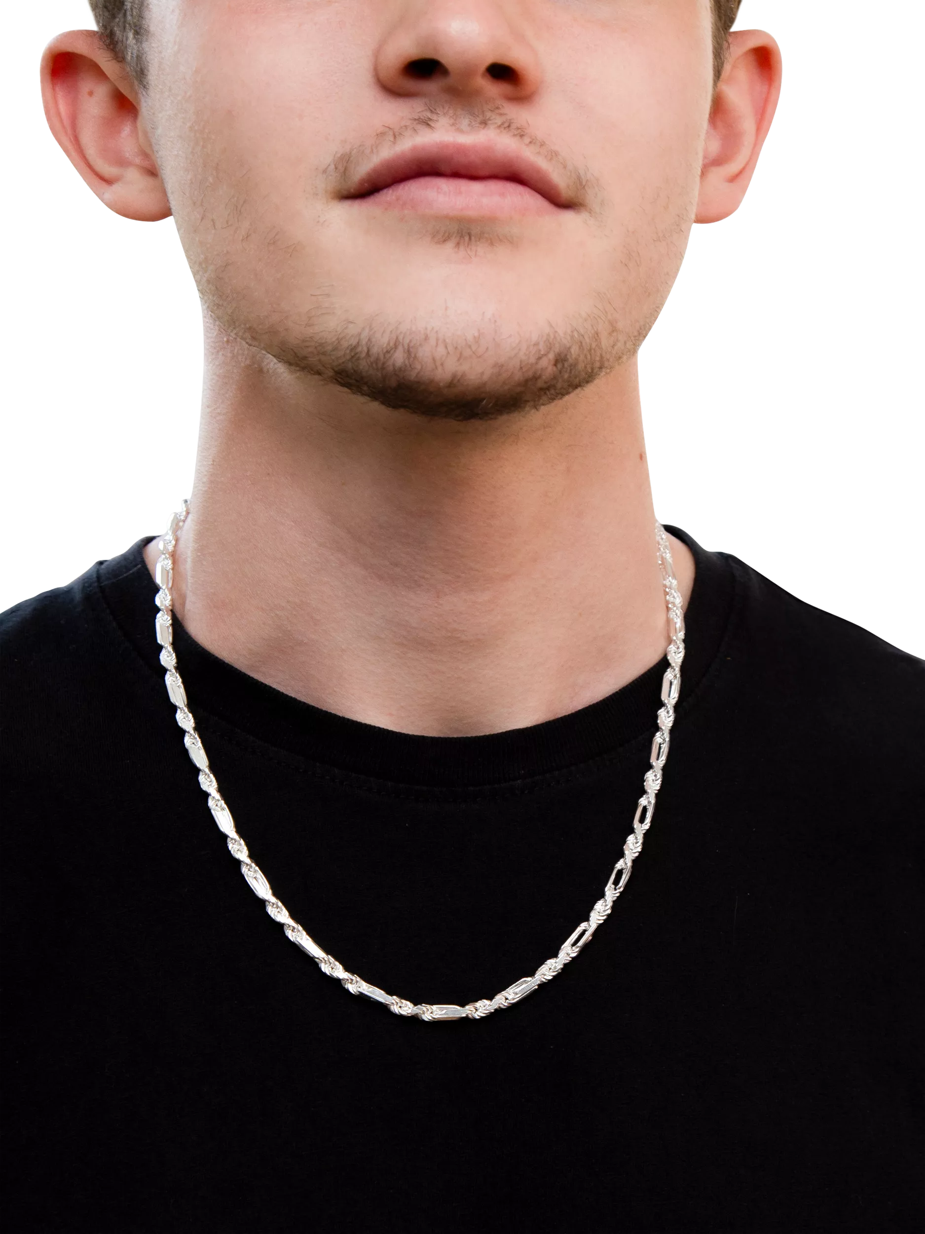 Hoxton London Figaro rope chain necklace silver 56cm, UK version