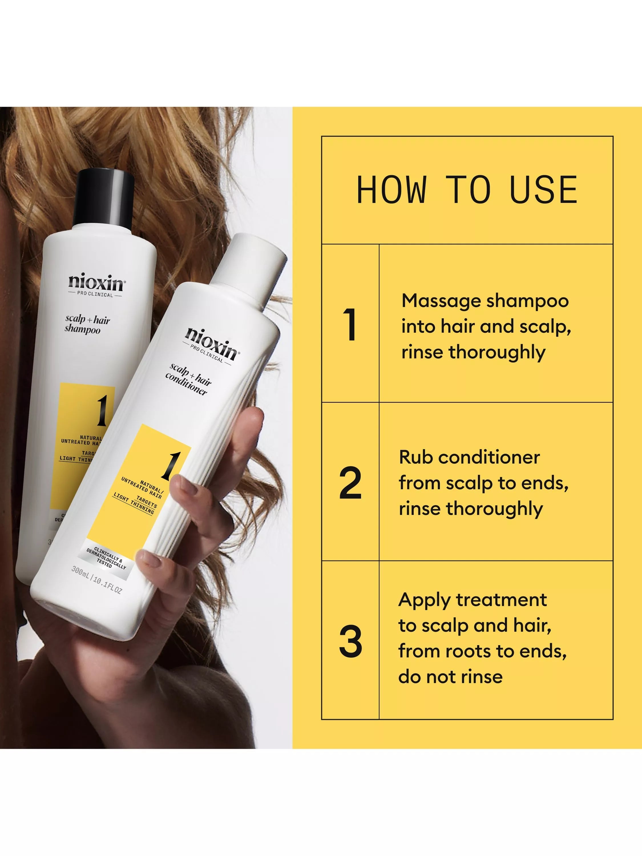Nioxin System 1 trial kit for natural thinning hair (British brand)