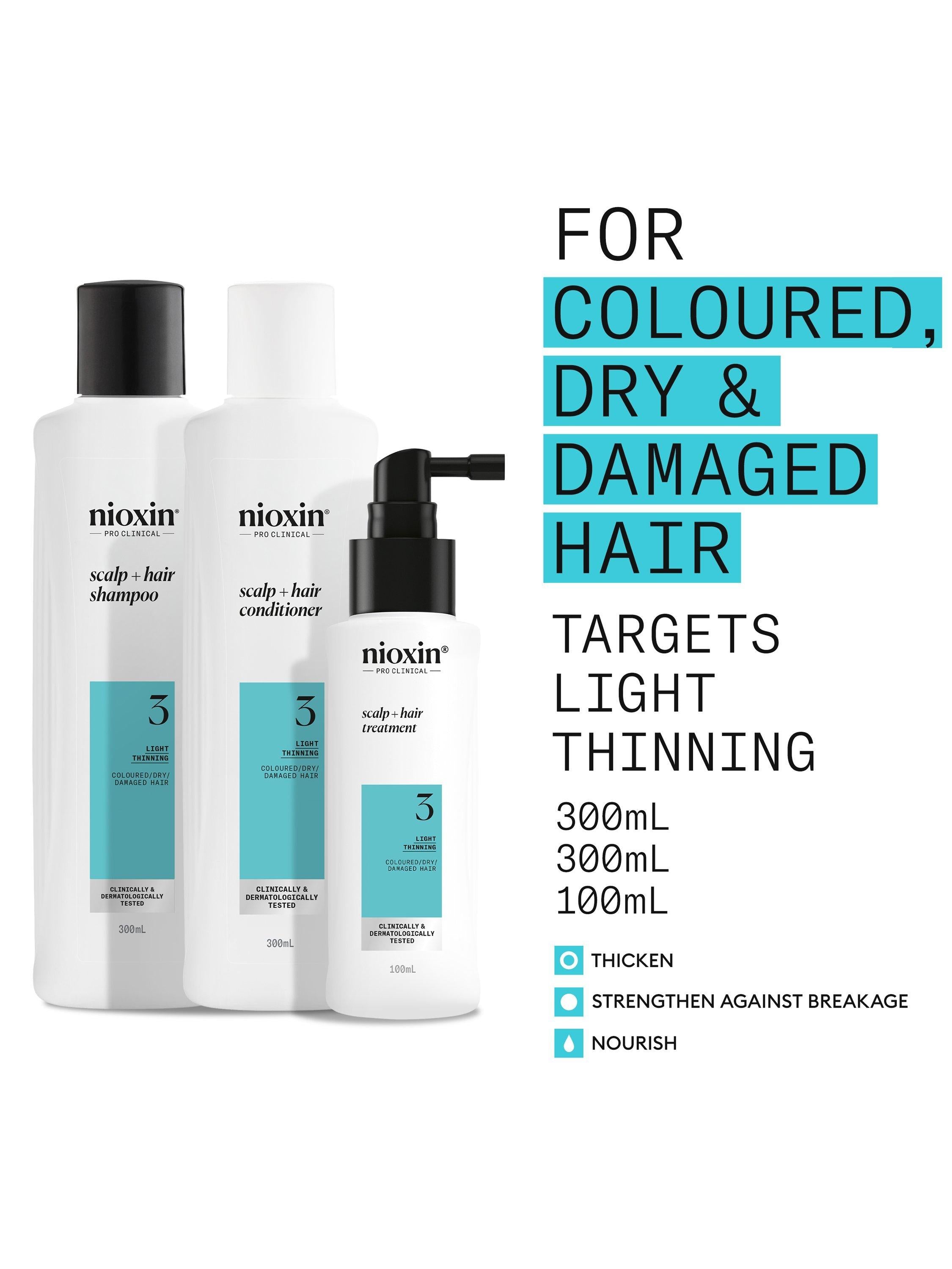 Nioxin Kit 3 thickening system for coloured hair - British product