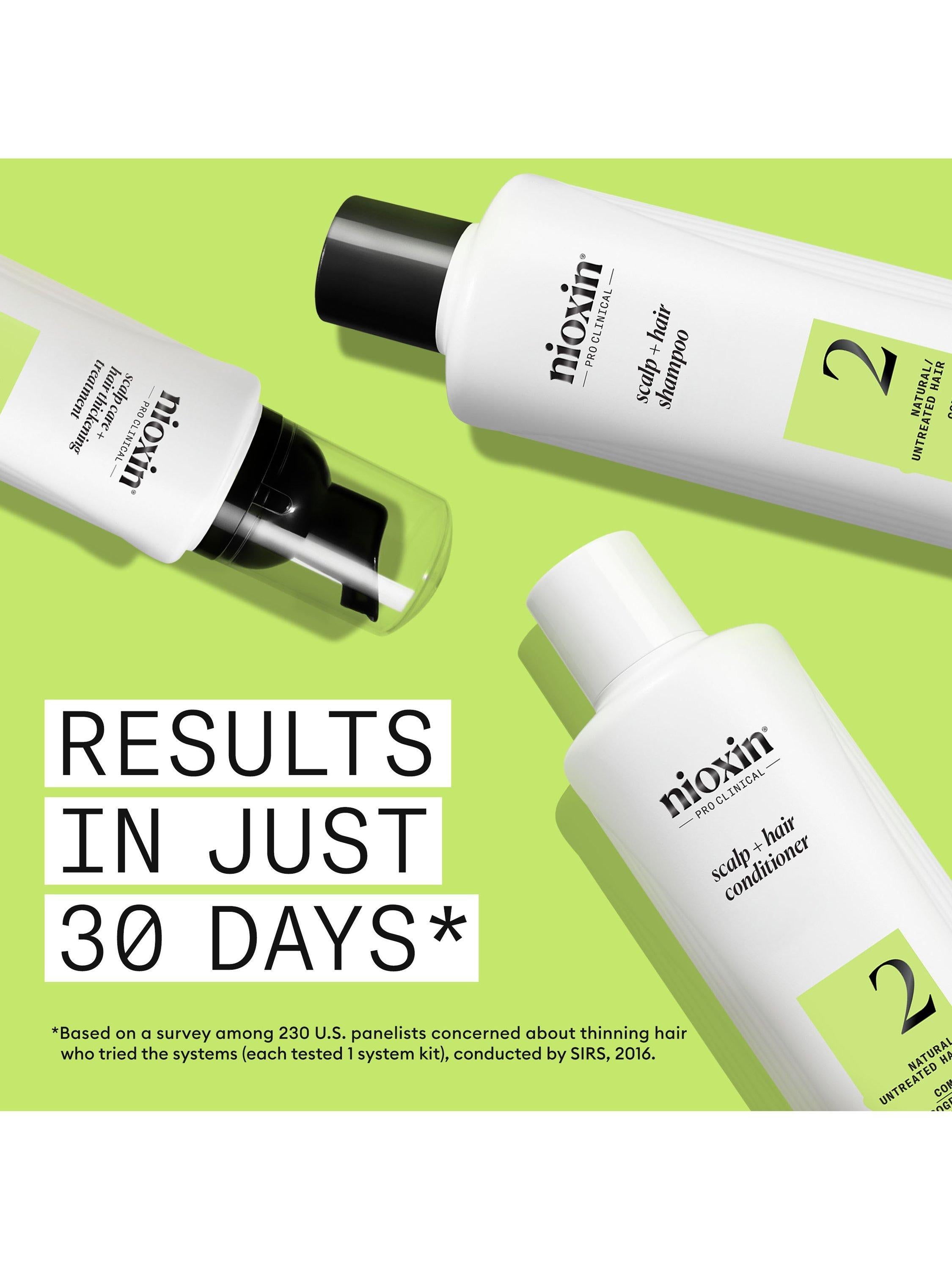 Nioxin hair thickening system trial kit for natural hair (British brand)