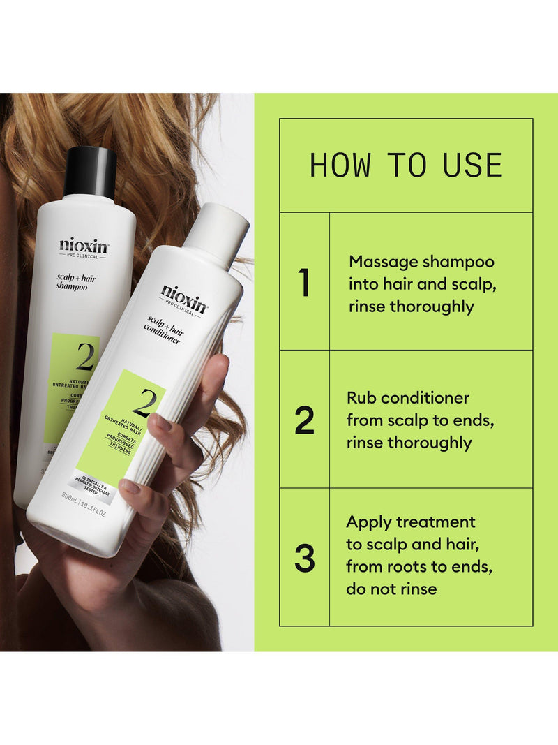 Nioxin hair thickening system trial kit for natural hair (British brand)