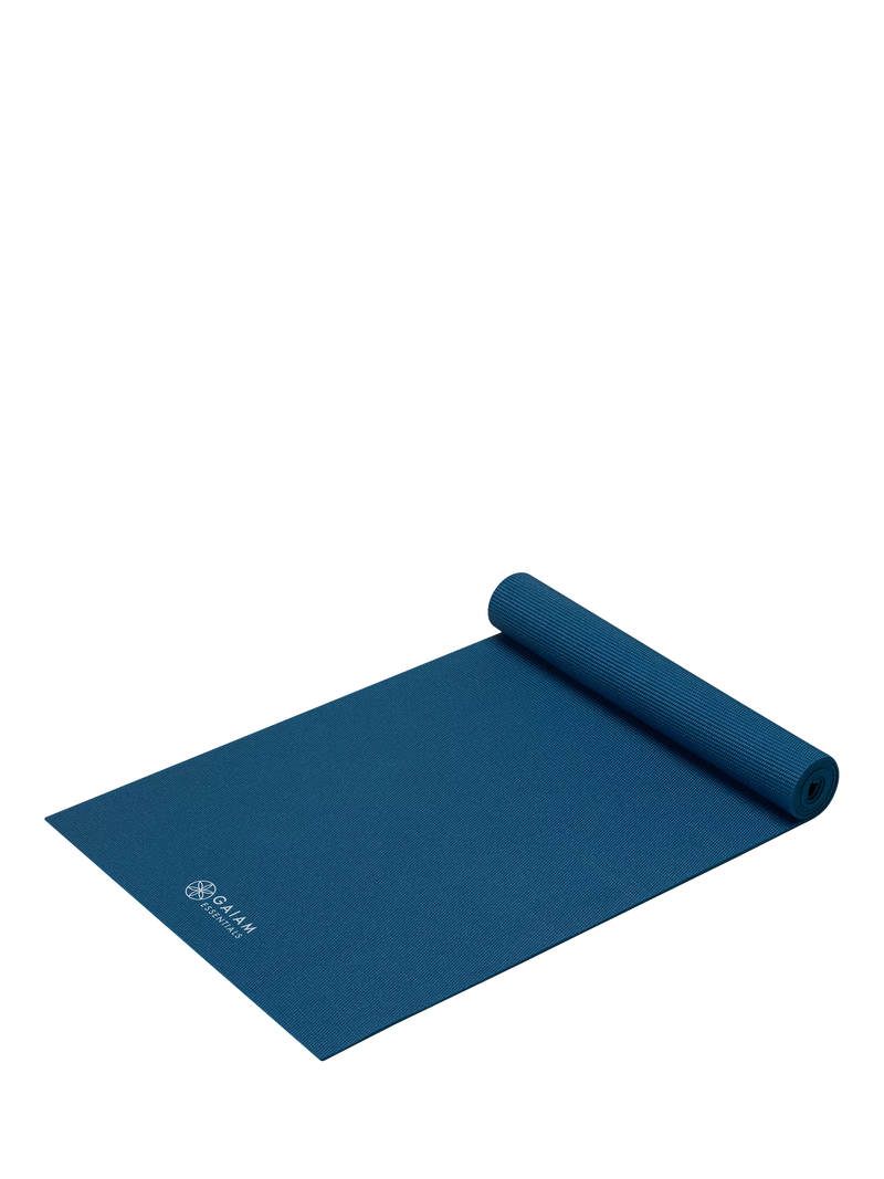 Gaiam Essentials Yoga Mat Navy 6mm, imported from the UK