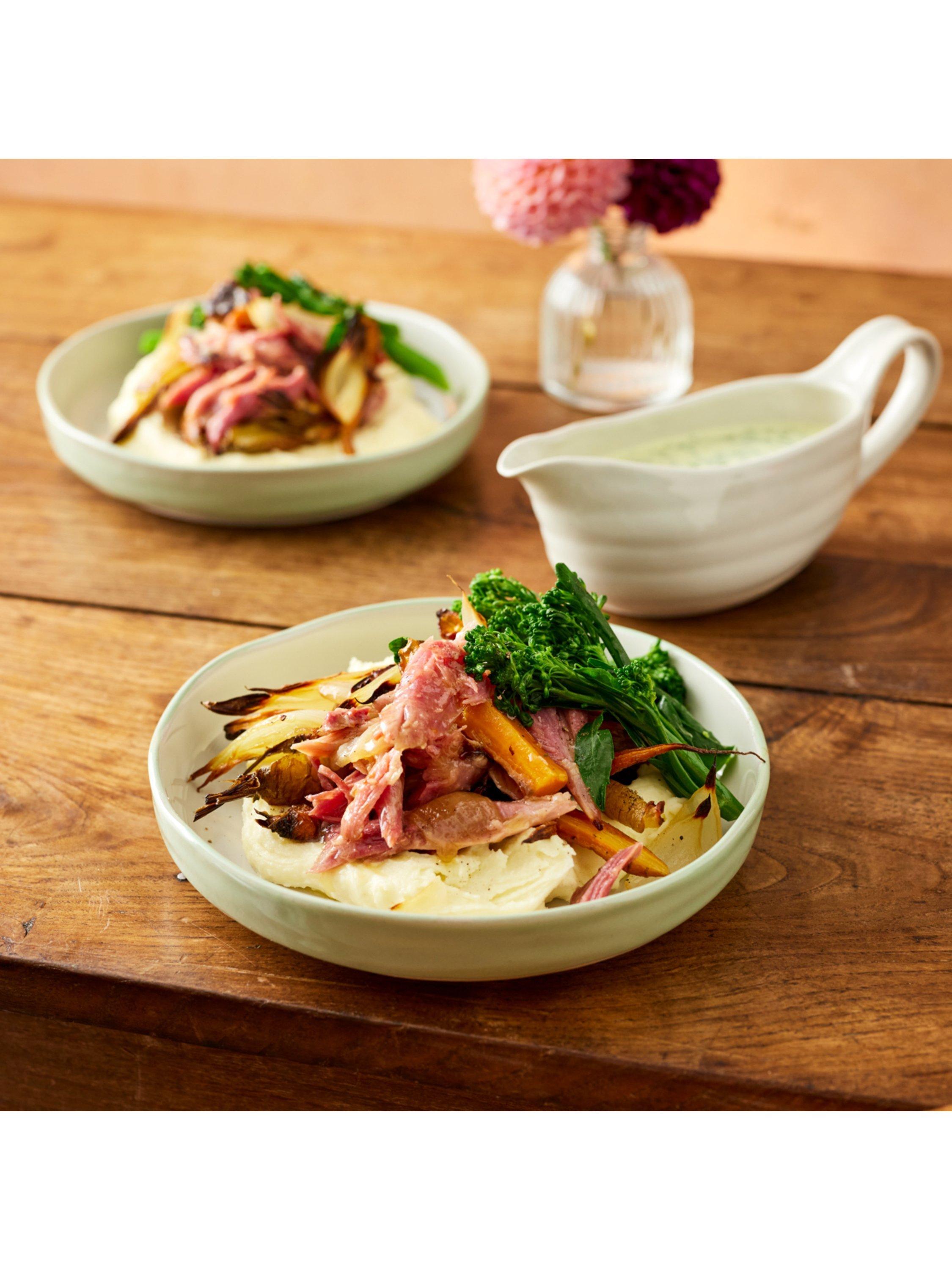Jamie Oliver stoneware bowl set 22cm in white and green, UK version