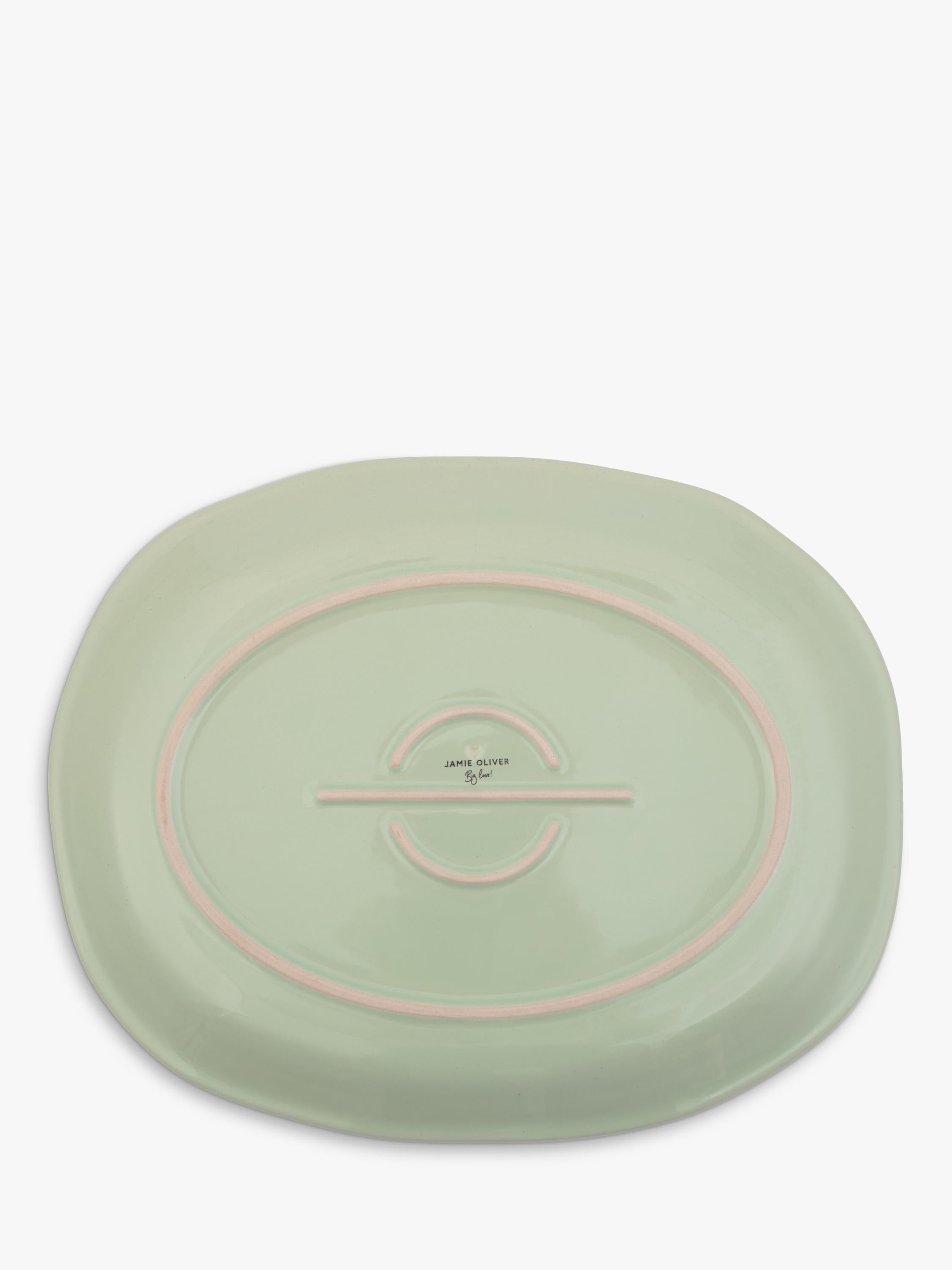 Jamie Oliver stoneware platter oblong green 41cm - British product