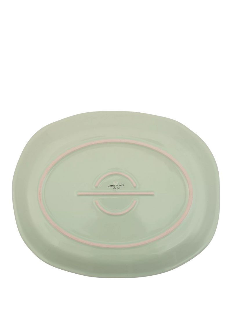 Jamie Oliver stoneware platter oblong green 41cm - British product