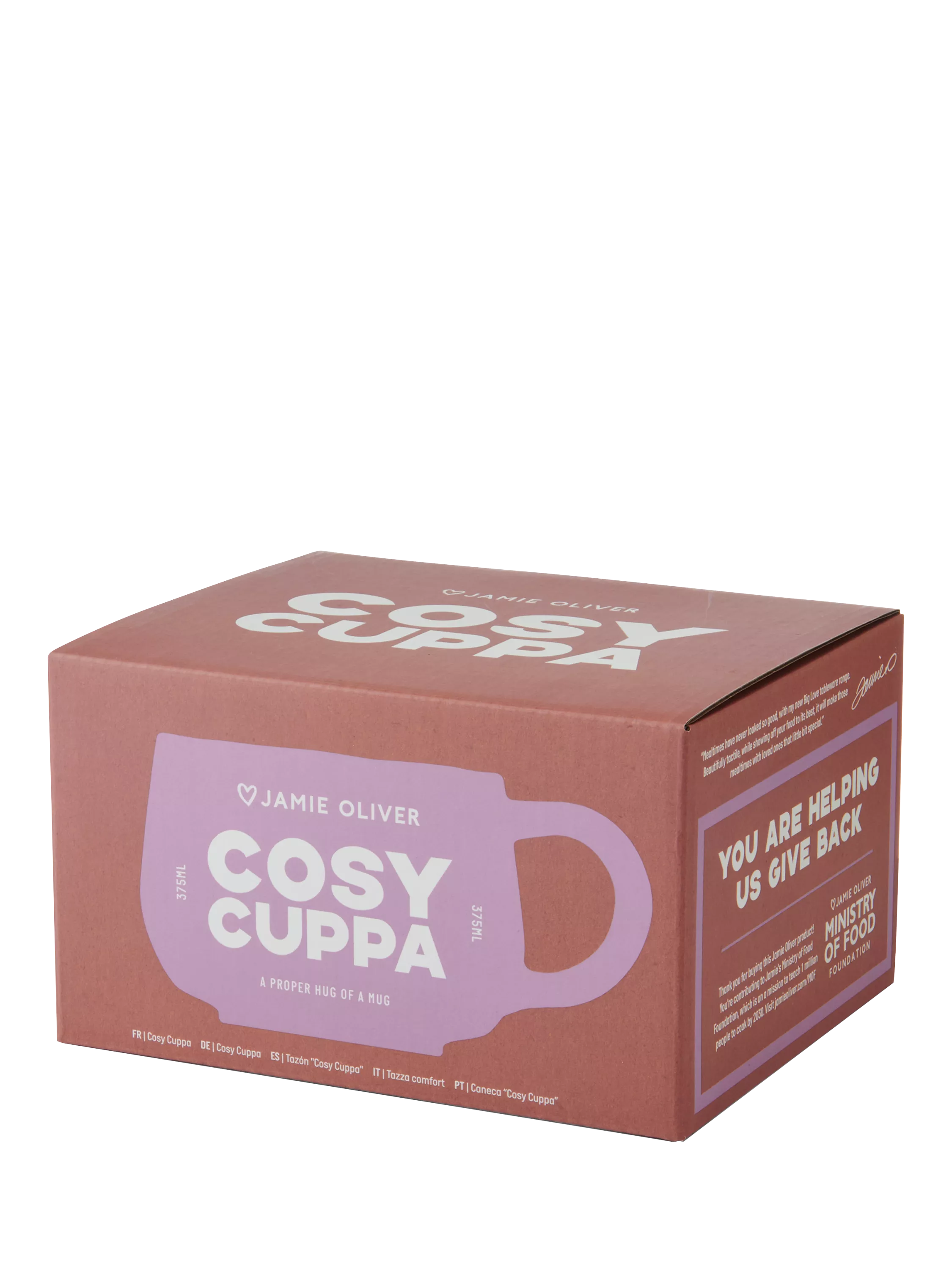 Jamie Oliver mug pink 375ml, imported from the UK