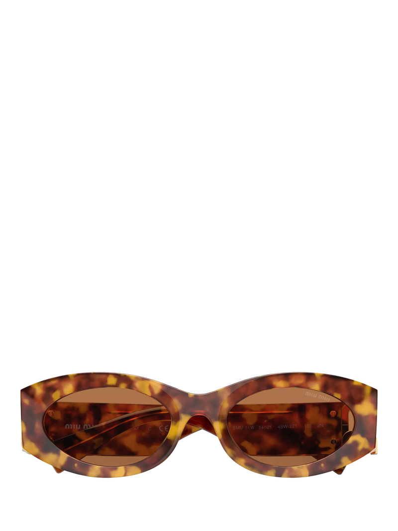 Miu Miu oval sunglasses Havana brown 54mm, imported from the UK