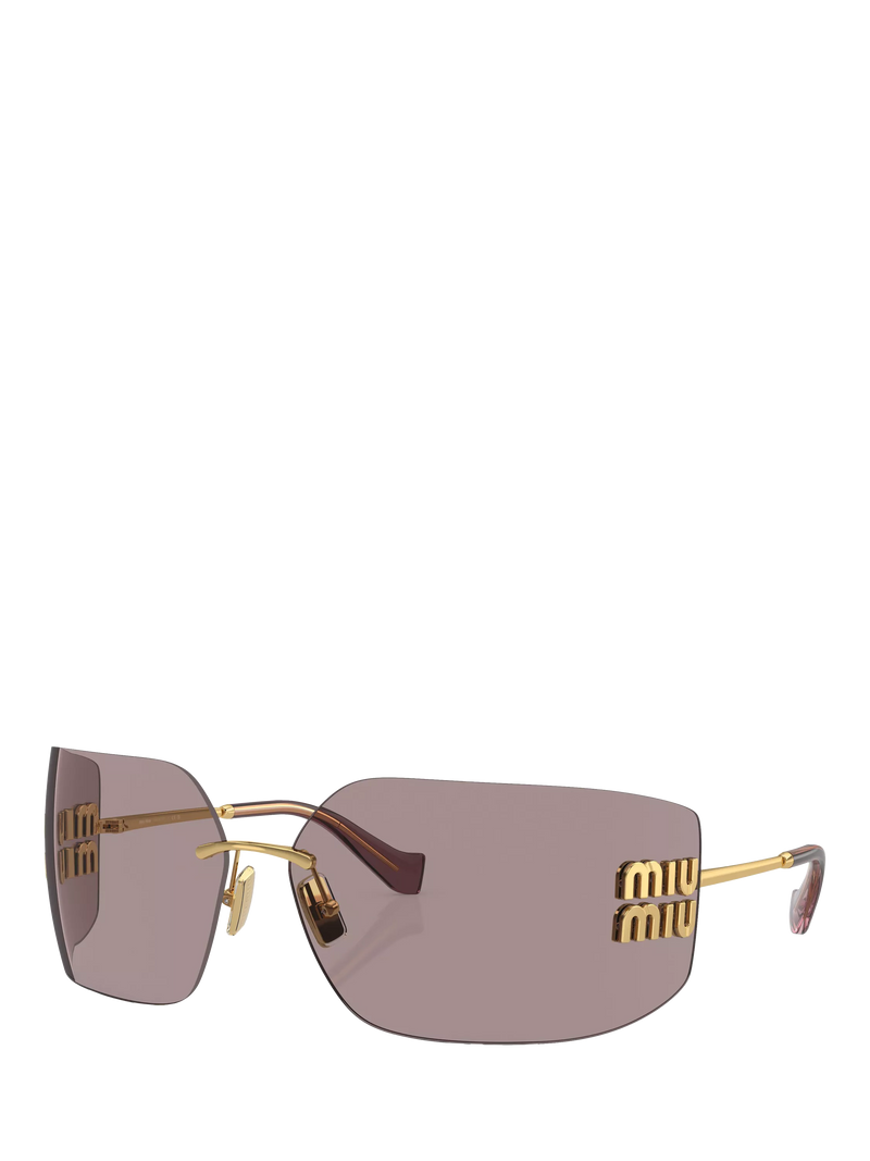 Miu Miu women's rectangular sunglasses gold metal frame - British product