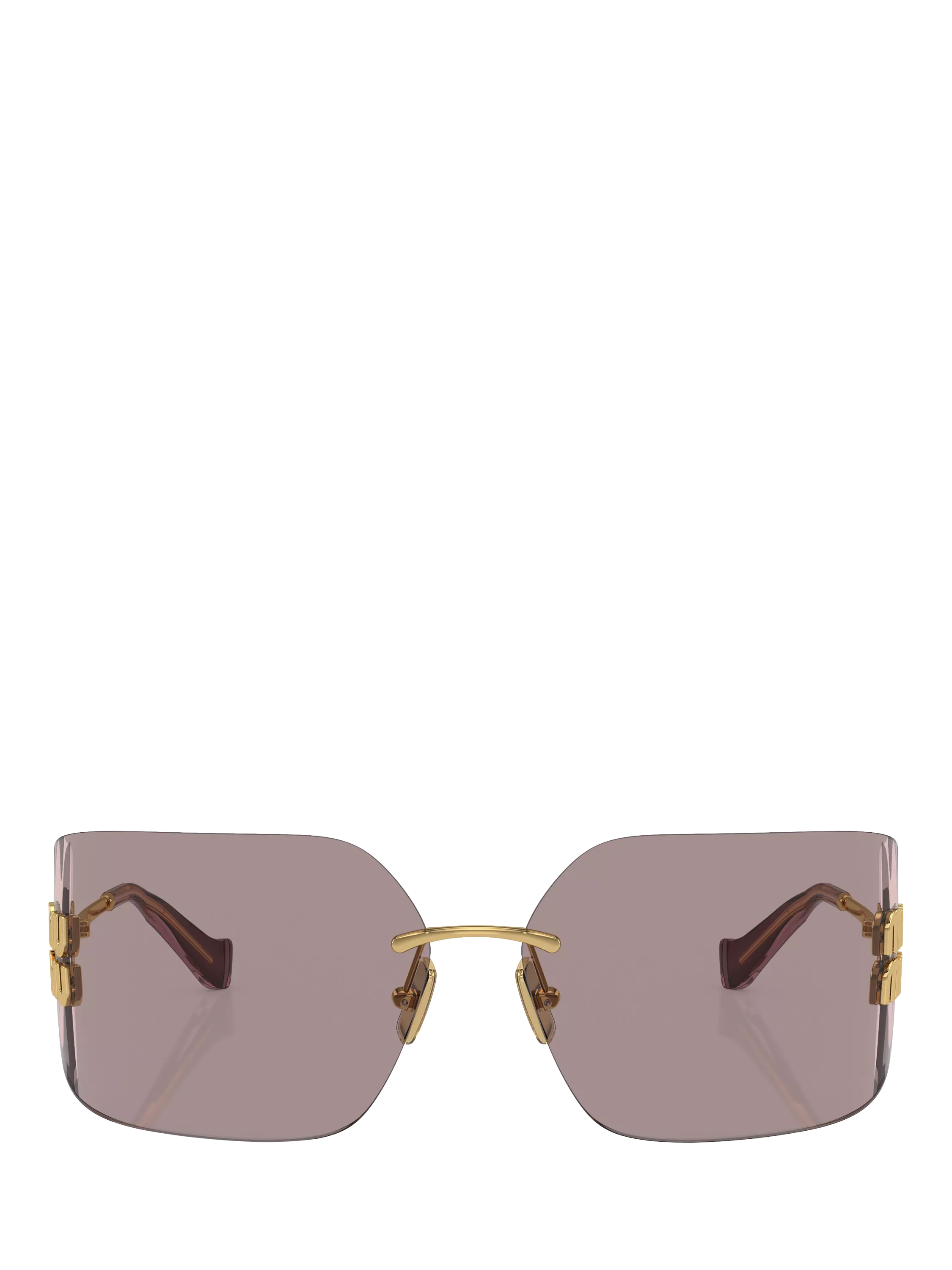 Miu Miu women's rectangular sunglasses gold metal frame - British product
