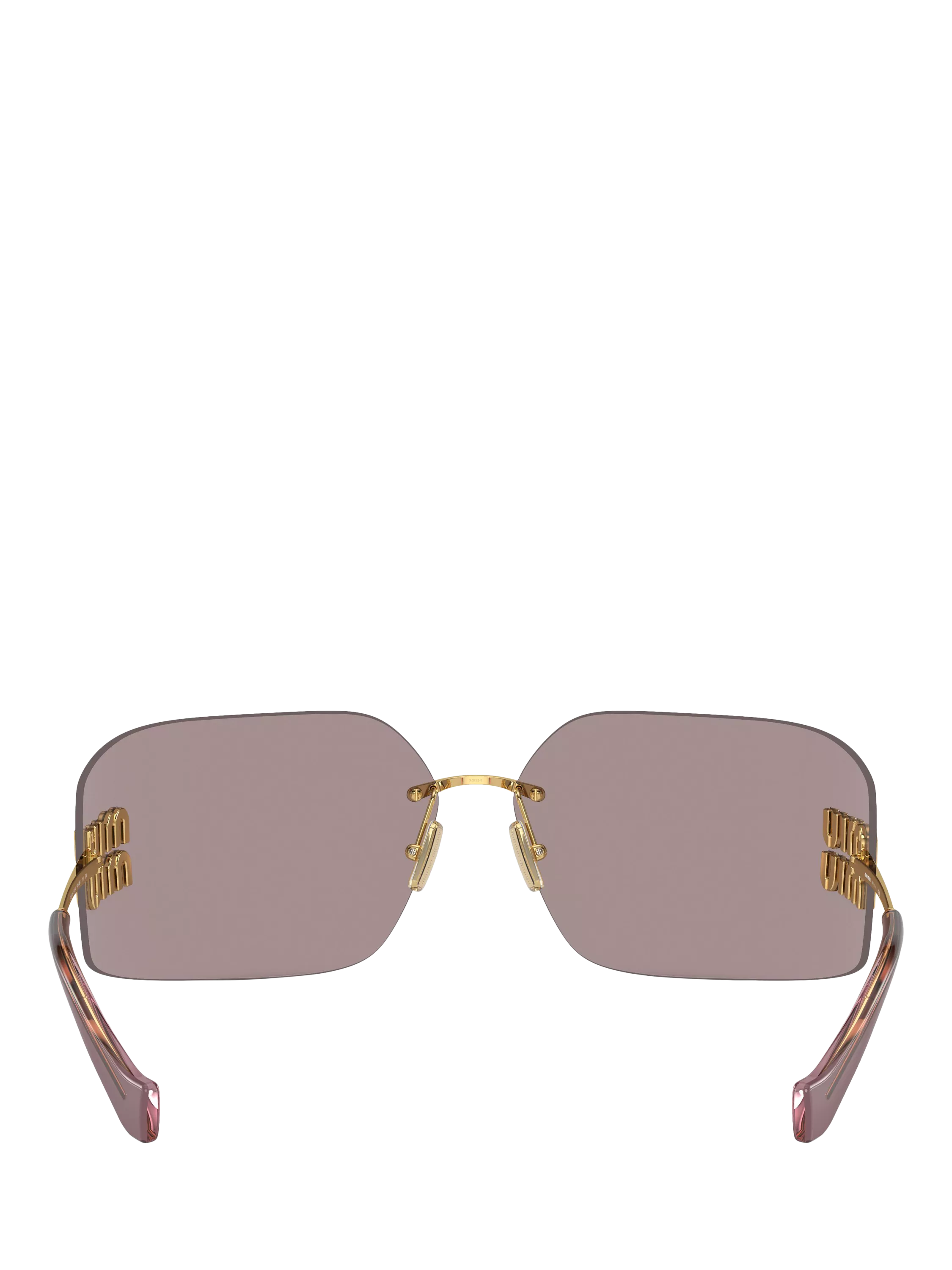 Miu Miu women's rectangular sunglasses gold metal frame - British product