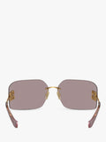 Miu Miu women's rectangular sunglasses gold metal frame - British product