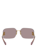 Miu Miu women's rectangular sunglasses gold metal frame - British product