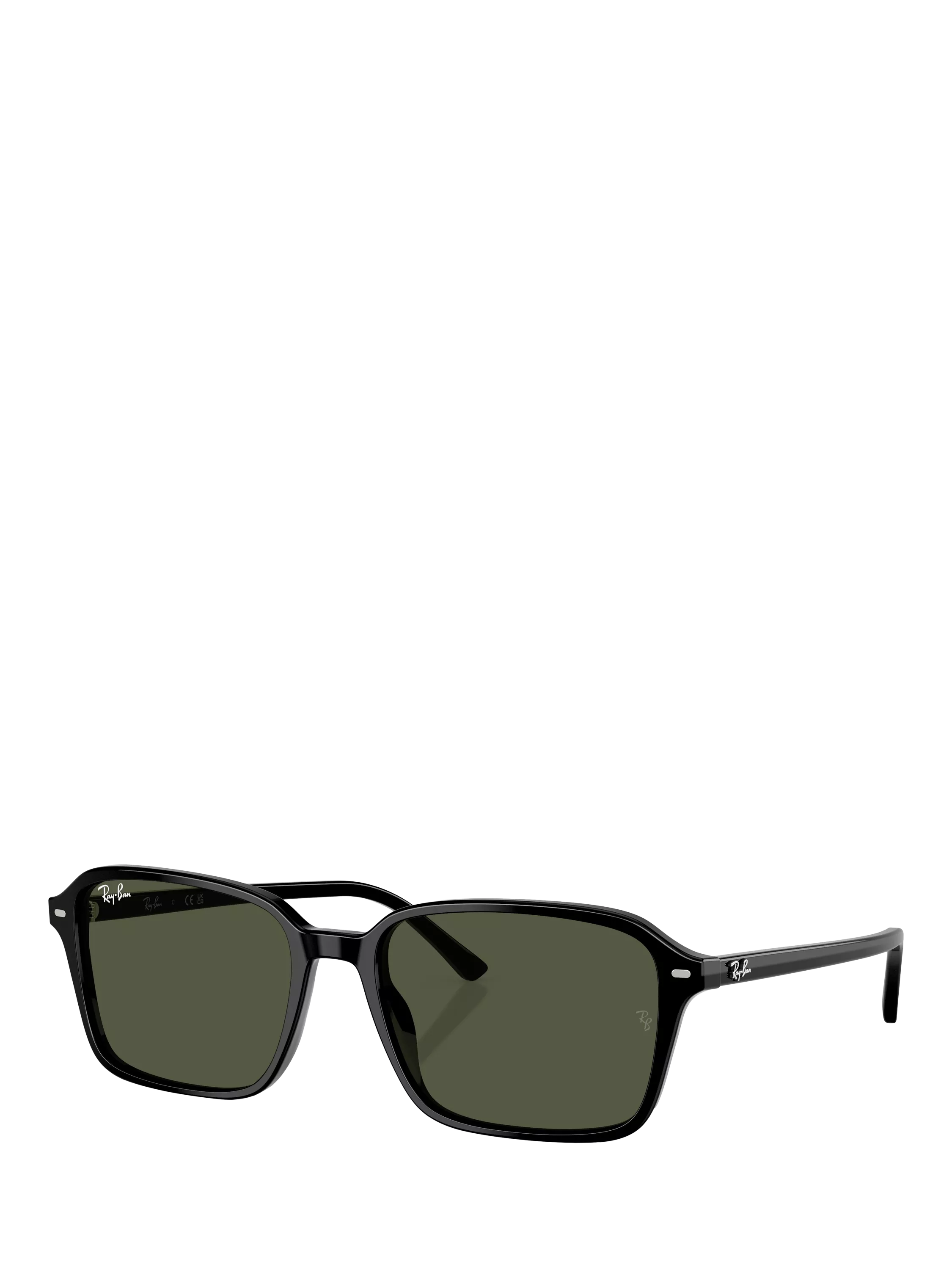 Ray-Ban rectangular sunglasses black frame green lenses 56mm, imported from the UK