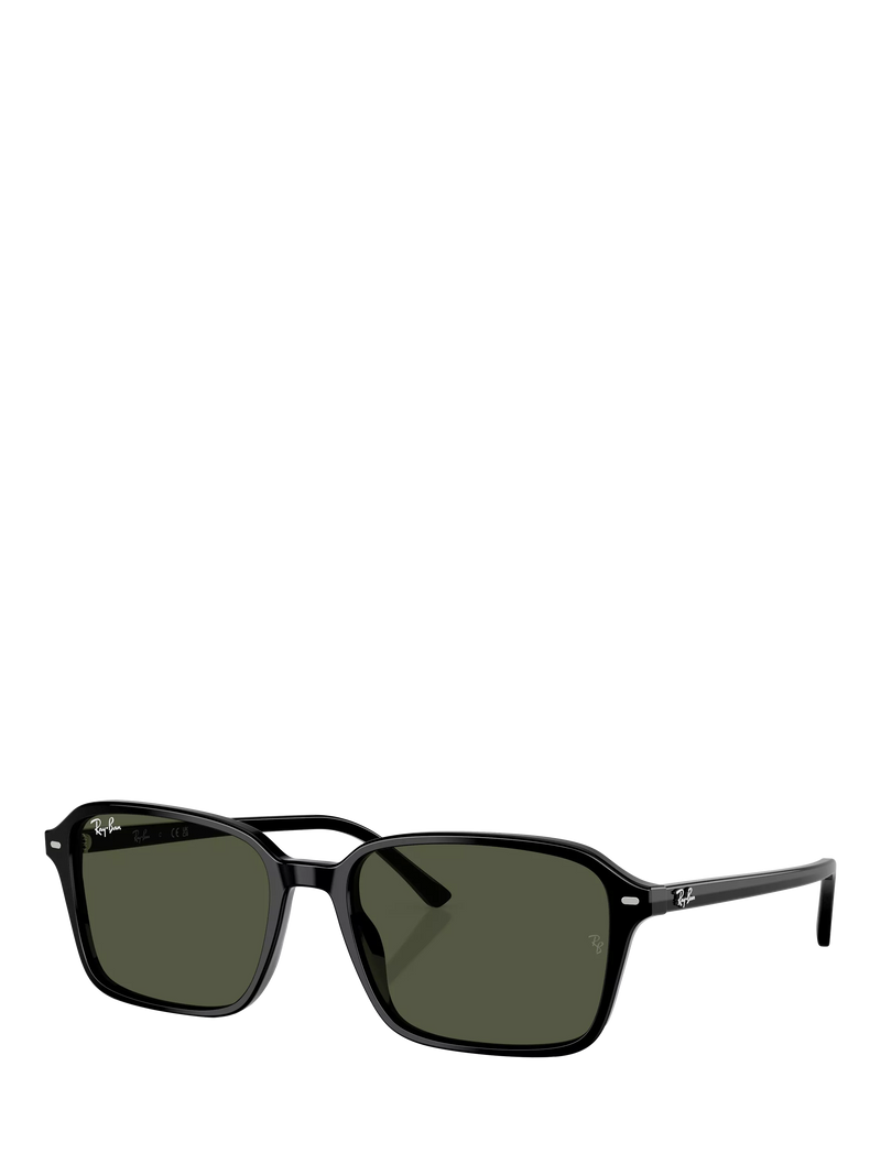 Ray-Ban rectangular sunglasses black frame green lenses 56mm, imported from the UK