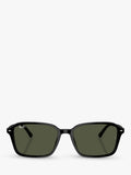 Ray-Ban rectangular sunglasses black frame green lenses 56mm, imported from the UK