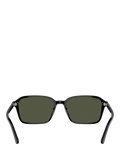 Ray-Ban rectangular sunglasses black frame green lenses 56mm, imported from the UK