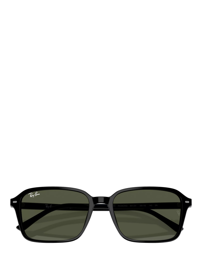 Ray-Ban rectangular sunglasses black frame green lenses 56mm, imported from the UK